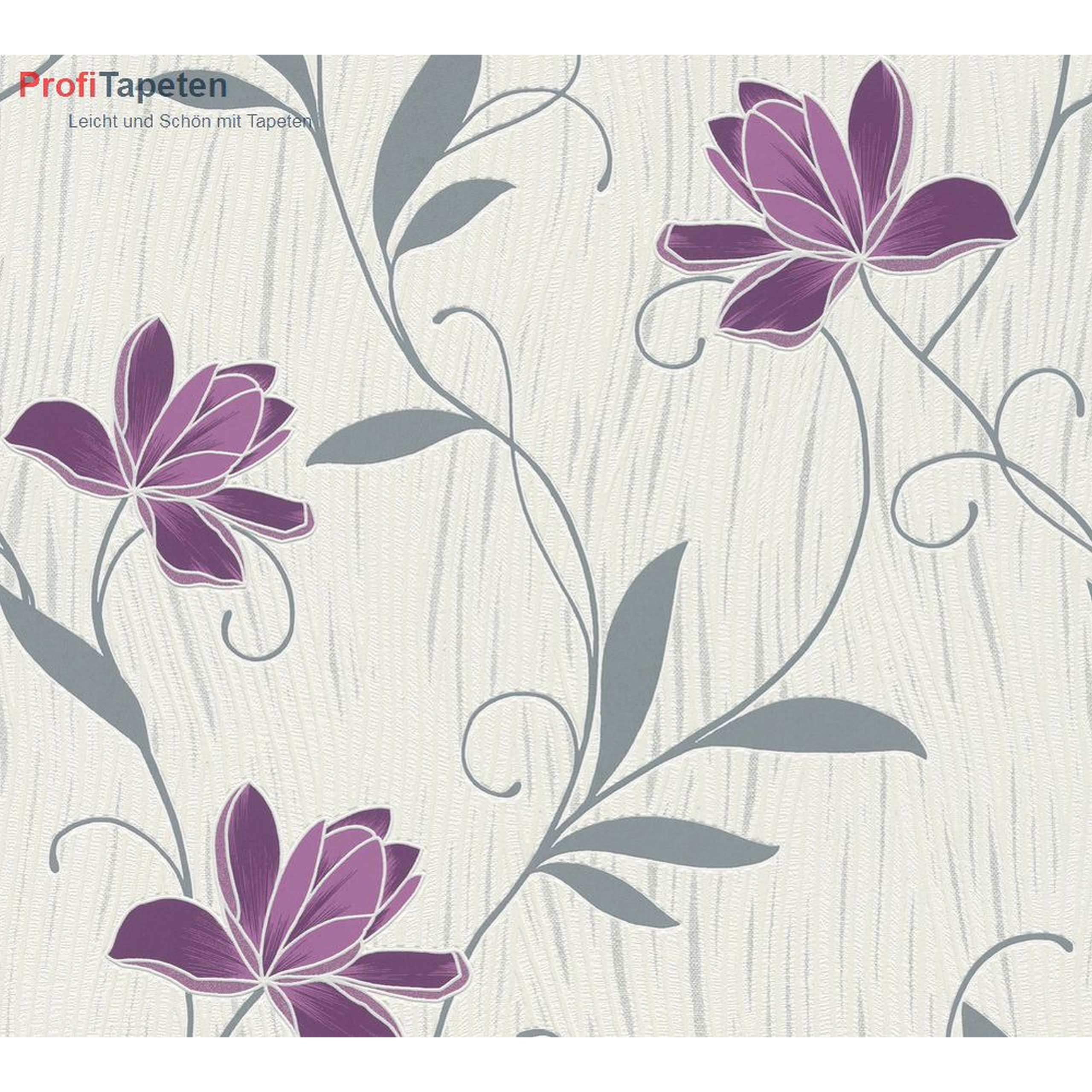 A.S. Creation | Einzelblatt | 306234 | Papiertapete | Blumenoptik | 0.53 x 10.05 m | Silber