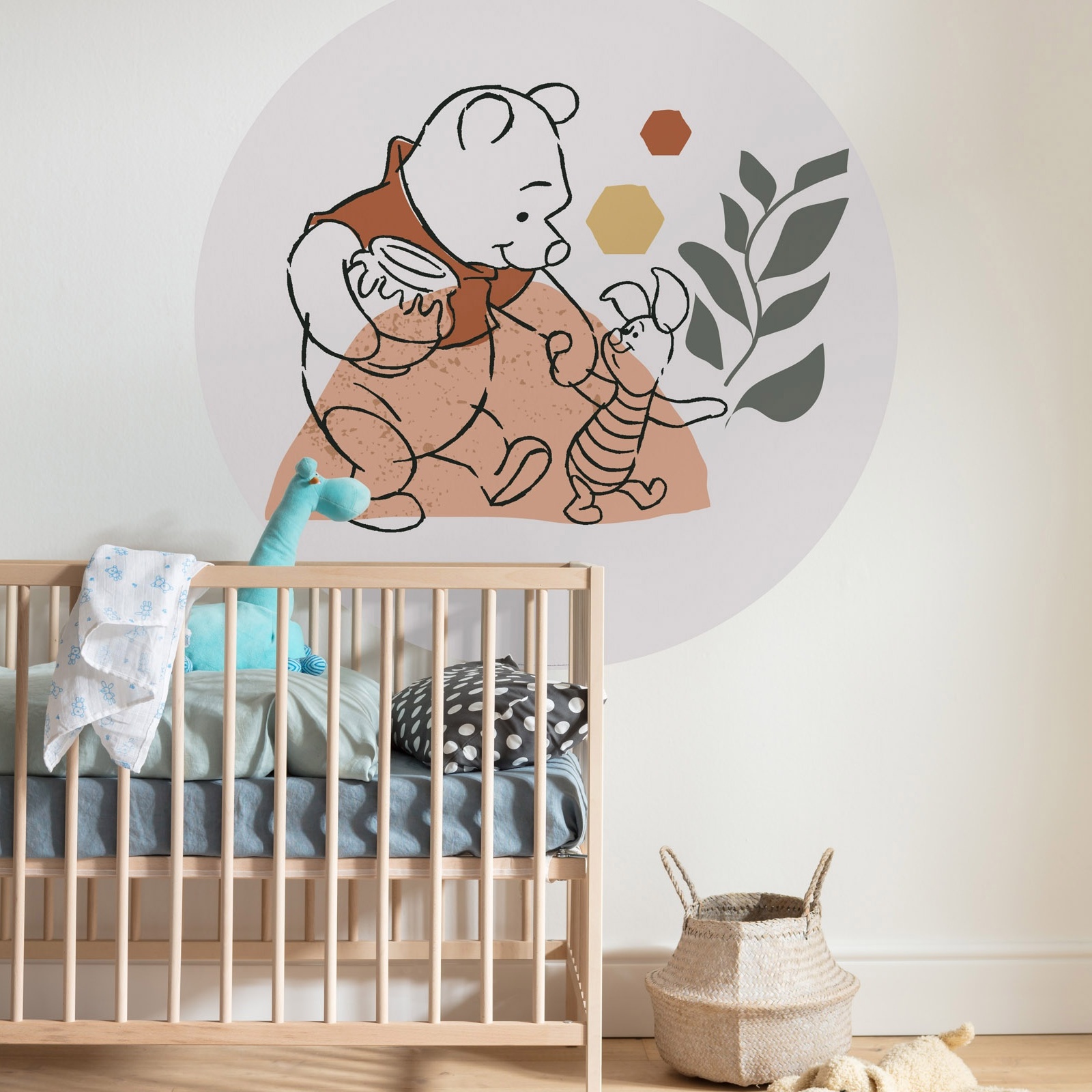 Komar Fototapete Disney Dot Winnie Pooh Soulmate 125 x 125 cm Vlies Selbstklebend Ferkel Honig