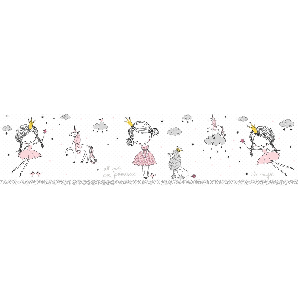 A.S. Creation | Only Borders 11 | 403755 | Papierbordüre | Kinderzimmer | 5.00 x 0.155 m | Rosa