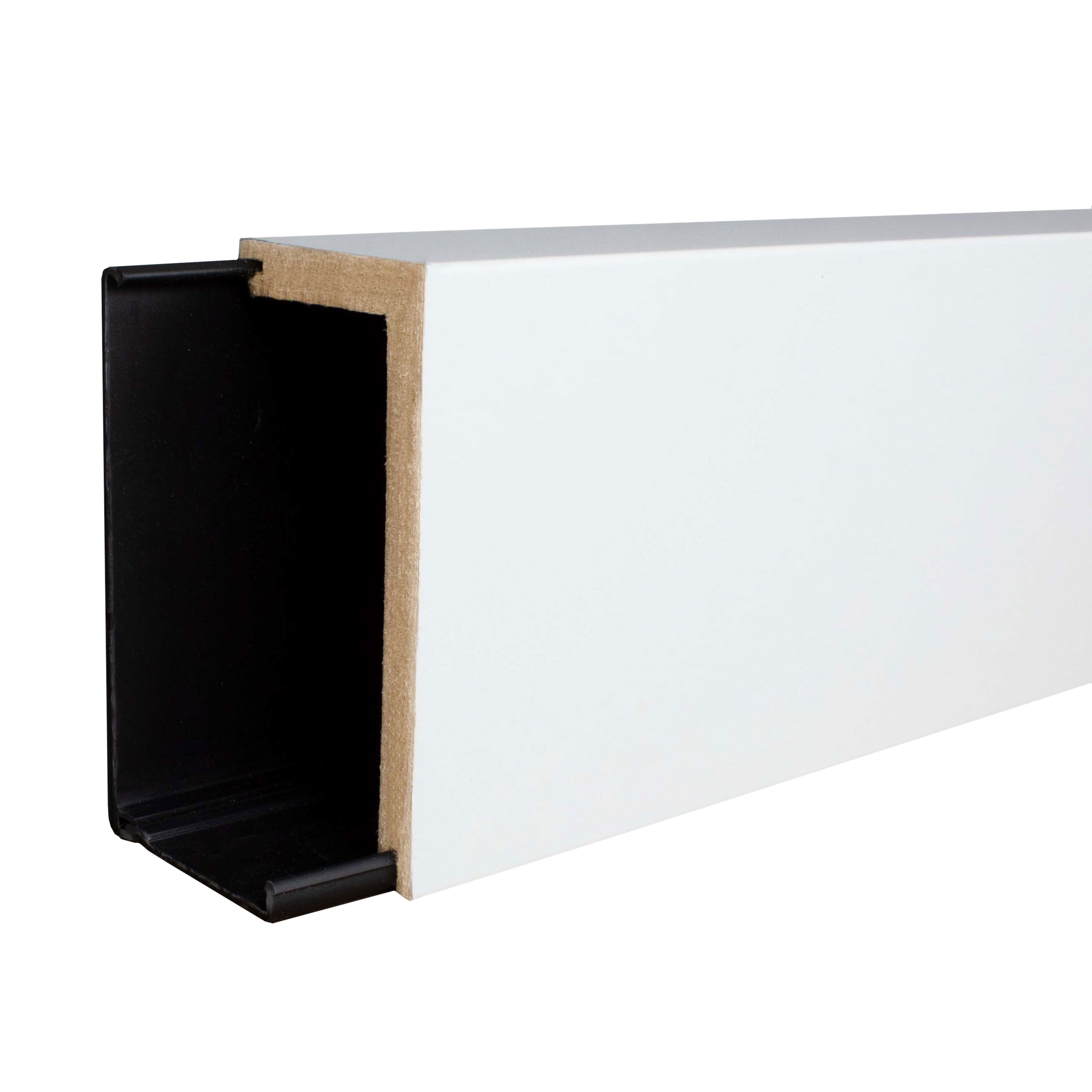 Neuhofer Heizrohrabdeckleiste "Rotondo" FRA02 MDF 41 x 91 x 2400 mm Weiß Rohrabdeckung