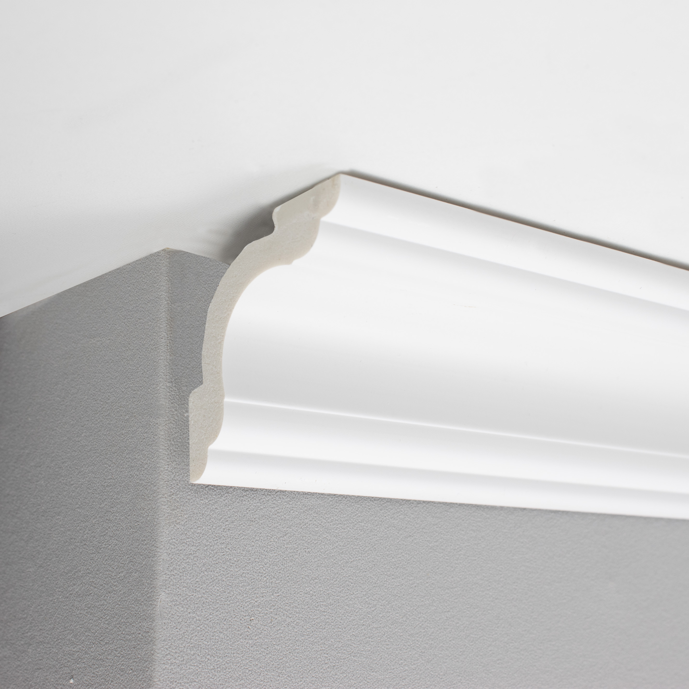 PROVISTON Stuckleiste Kunststoff Weiß | 20 x 71 x 2000 mm Moderne Leiste für die Decke