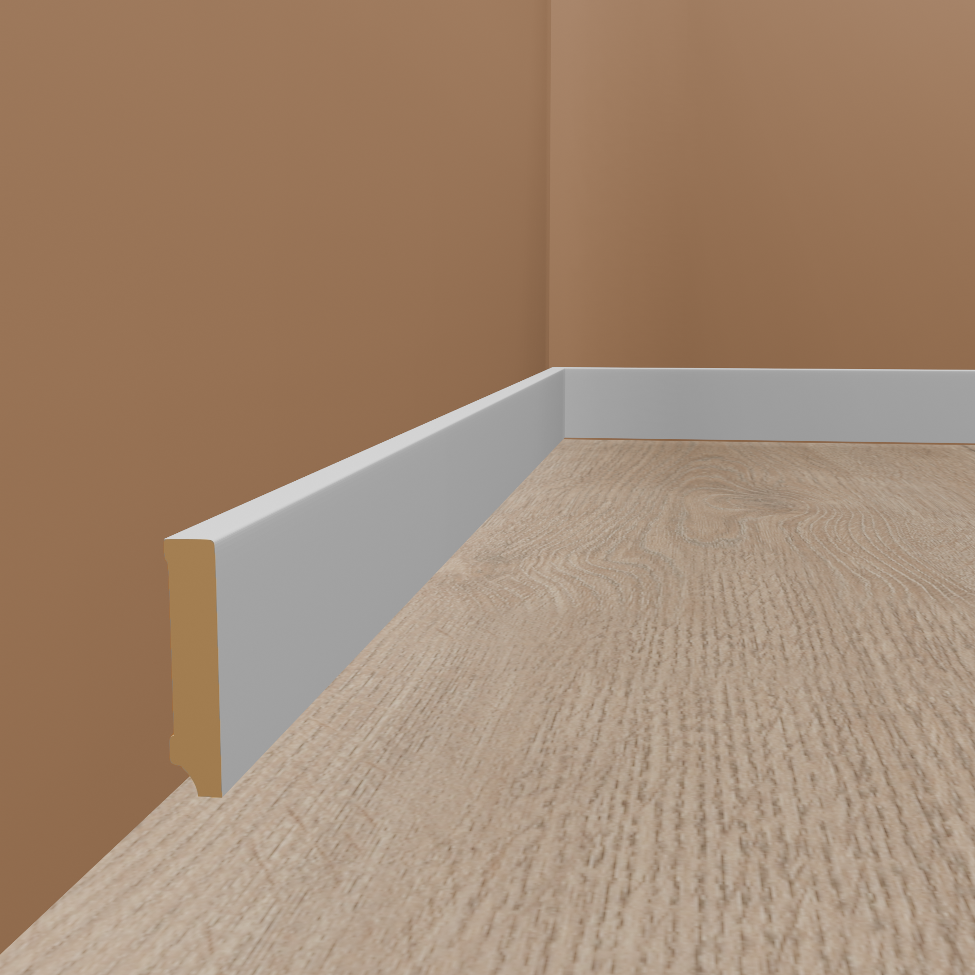 Sockelleiste "Wuppertal" MDF 19 x 80 x 2500 mm Weiß Modern by PROVISTON