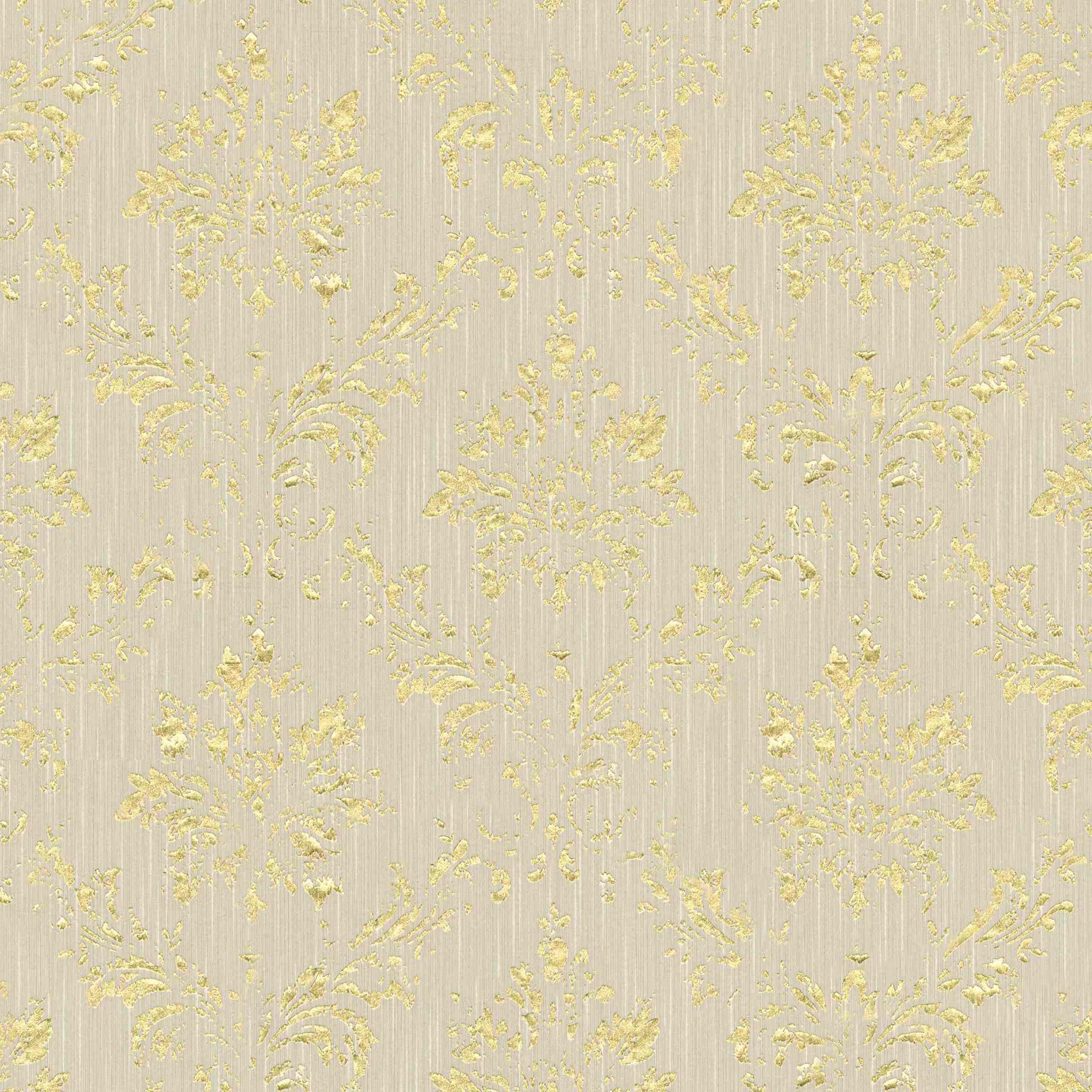 A.S. Creation | Metallic Silk | 306624 | Vliestapete | Barock | 0.53 x 10.05 m | Beige