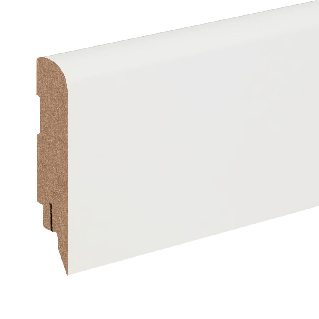 Sockelleiste / Fußleiste / Bodenleiste Alba-2 (72041) | 16 x 78 x 2500 mm | Weiß