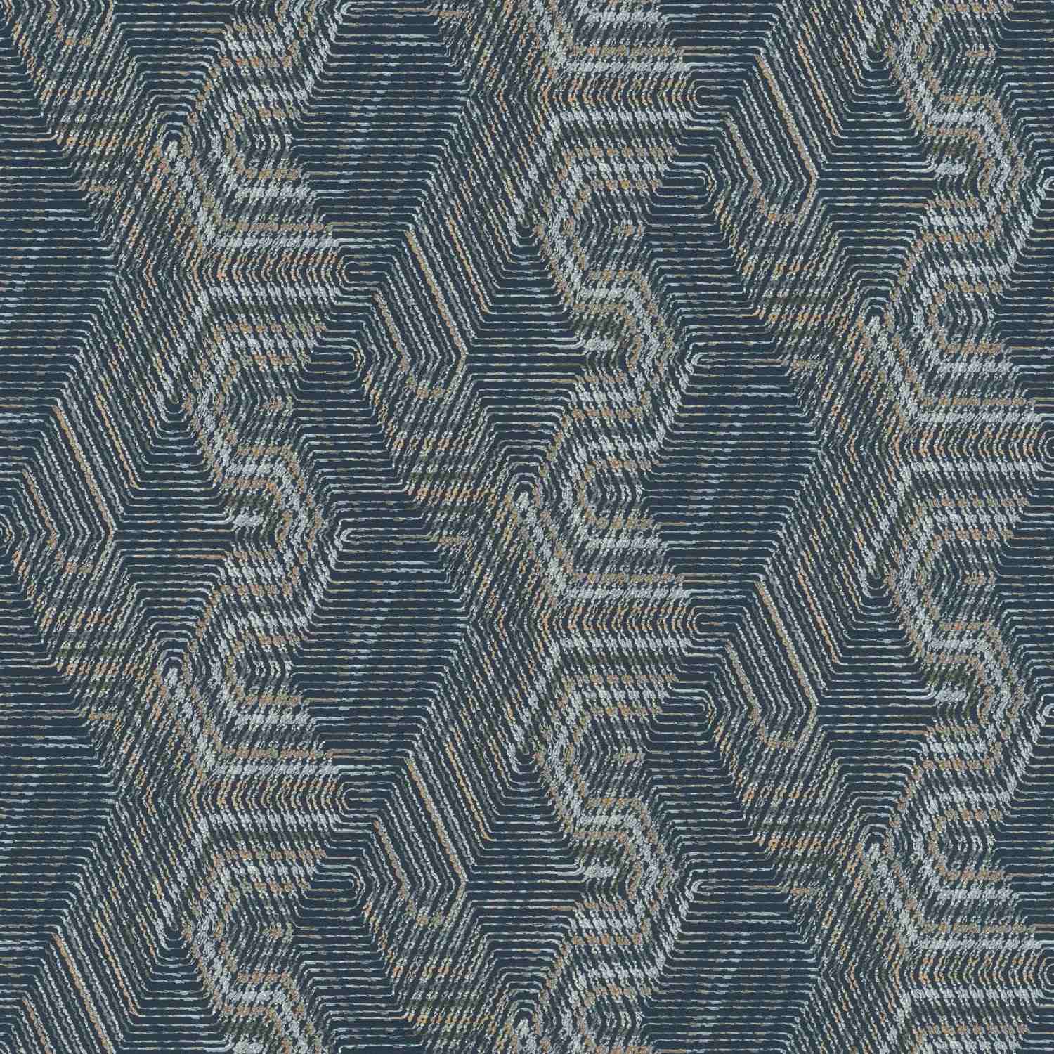 Rasch | African Queen III | 751949 | Vliestapete | Geometrisch | 0.53 x 10.05 m | Braun | Blau