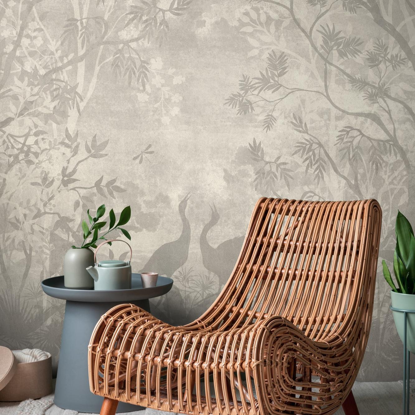 A.S. Creation Fototapete The Wall III 399181 Ein Motiv pro Rolle Botanical Dschungel Beige Grau
