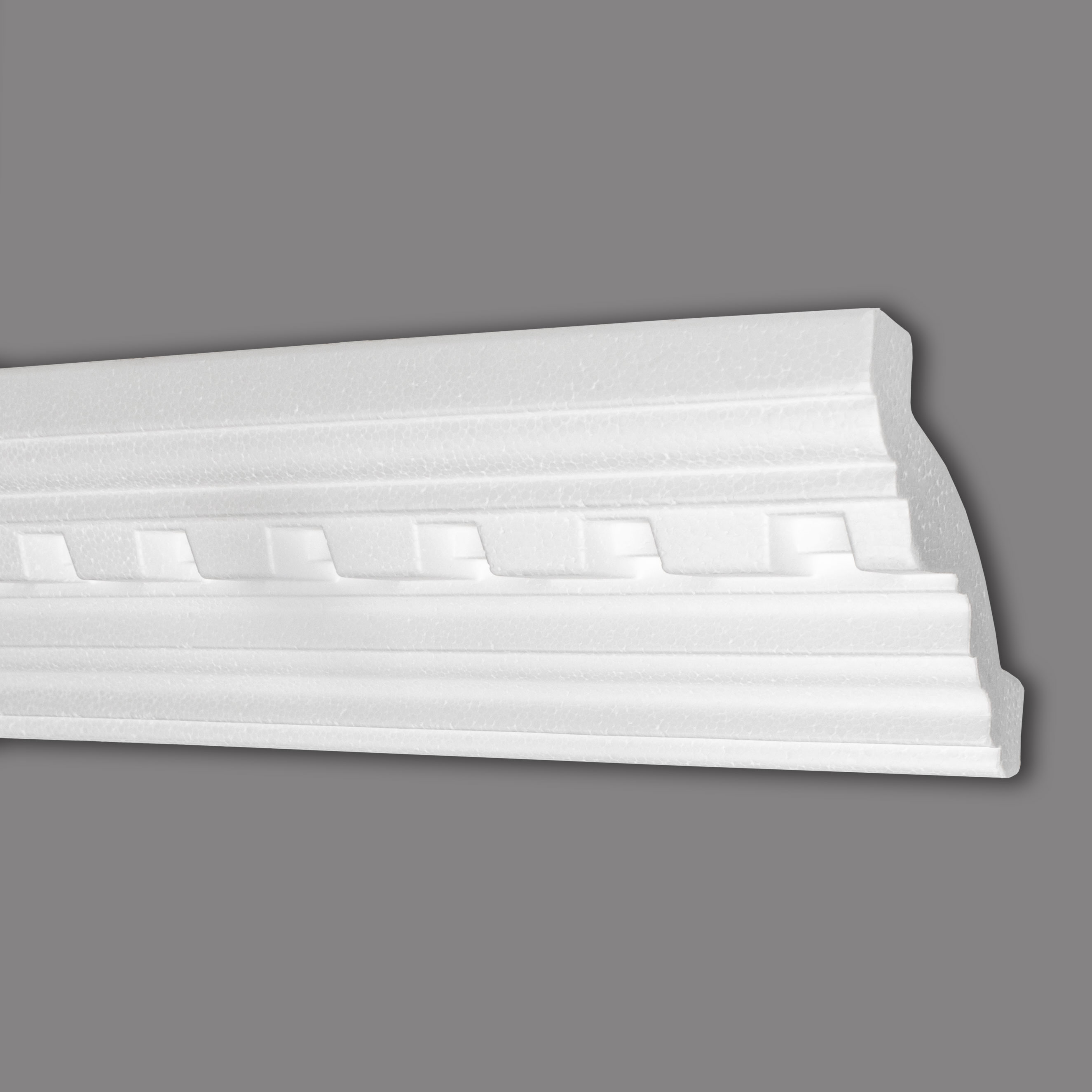 Marbet | Stuckleiste "B-15" | Styropor Deckenleiste | 61 x 80 x 2000 mm | Polystyrol Leiste | Weiß