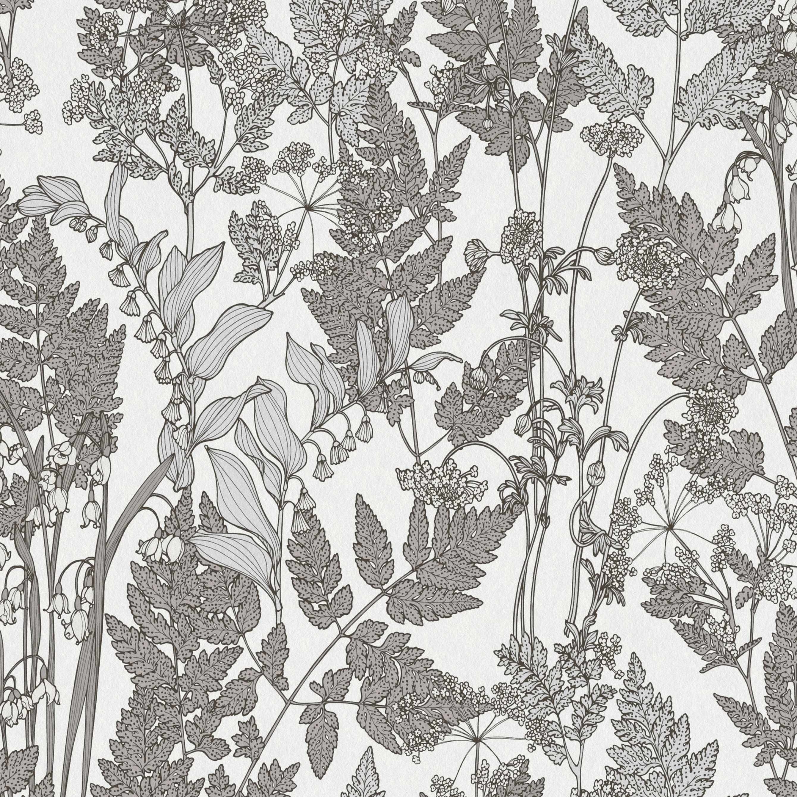 A.S. Creation | Floral Impression | 377521 | Vliestapete | Blumenoptik | 0.53 x 10.05 m | Grau