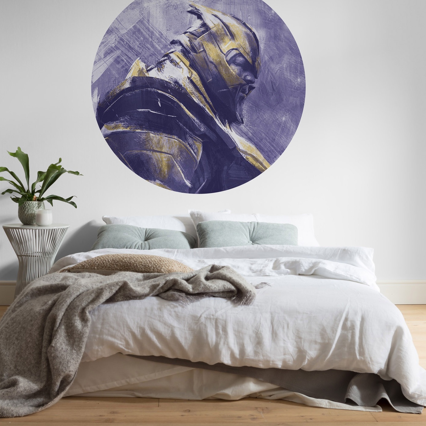Komar Fototapete Marvel Avengers Painting Thanos 125 x 125 cm Wandtattoo Vlies Selbstklebend Titan