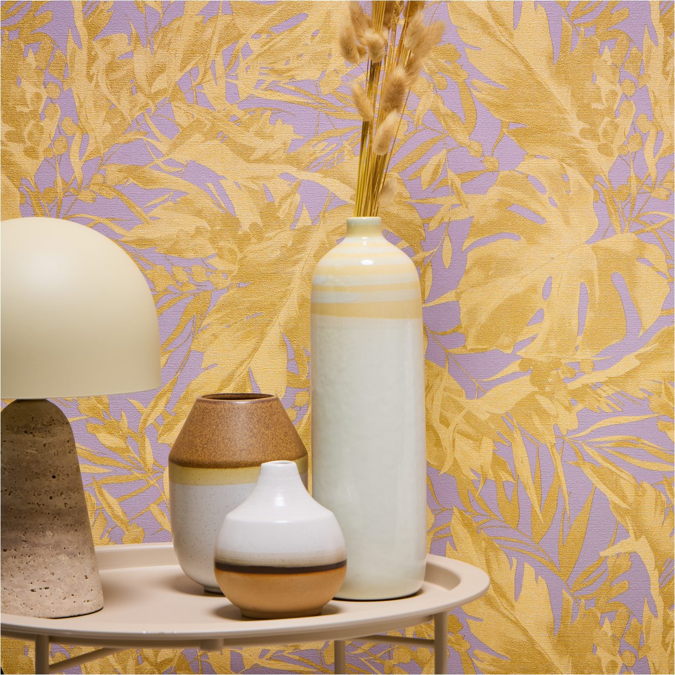 Vliestapete 790633 Lila Dschungel Palmenblätter CosmoLiving by Cosmopolitan A.S. Creation