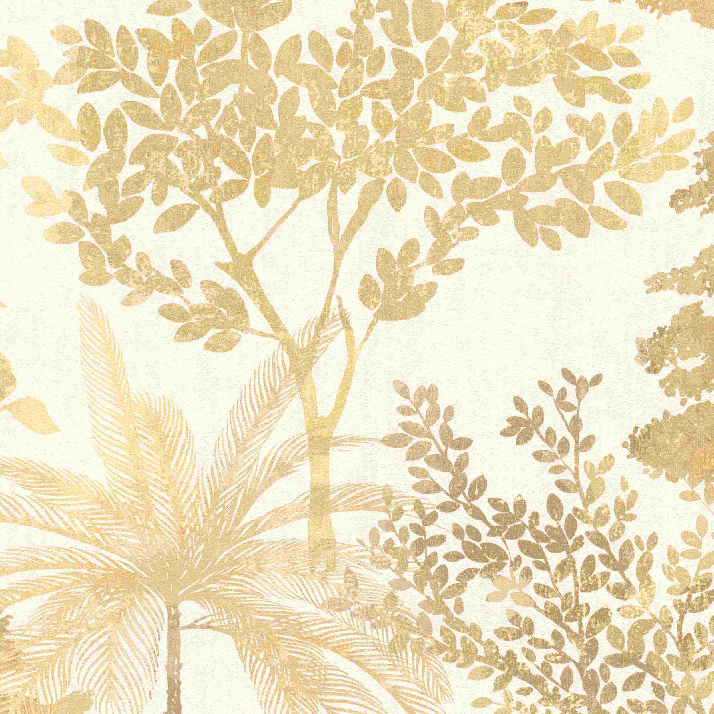 Rasch Vliestapete Symphony 867336 | 0.53 x 10.05 m | Botanical Dschungel Gelb