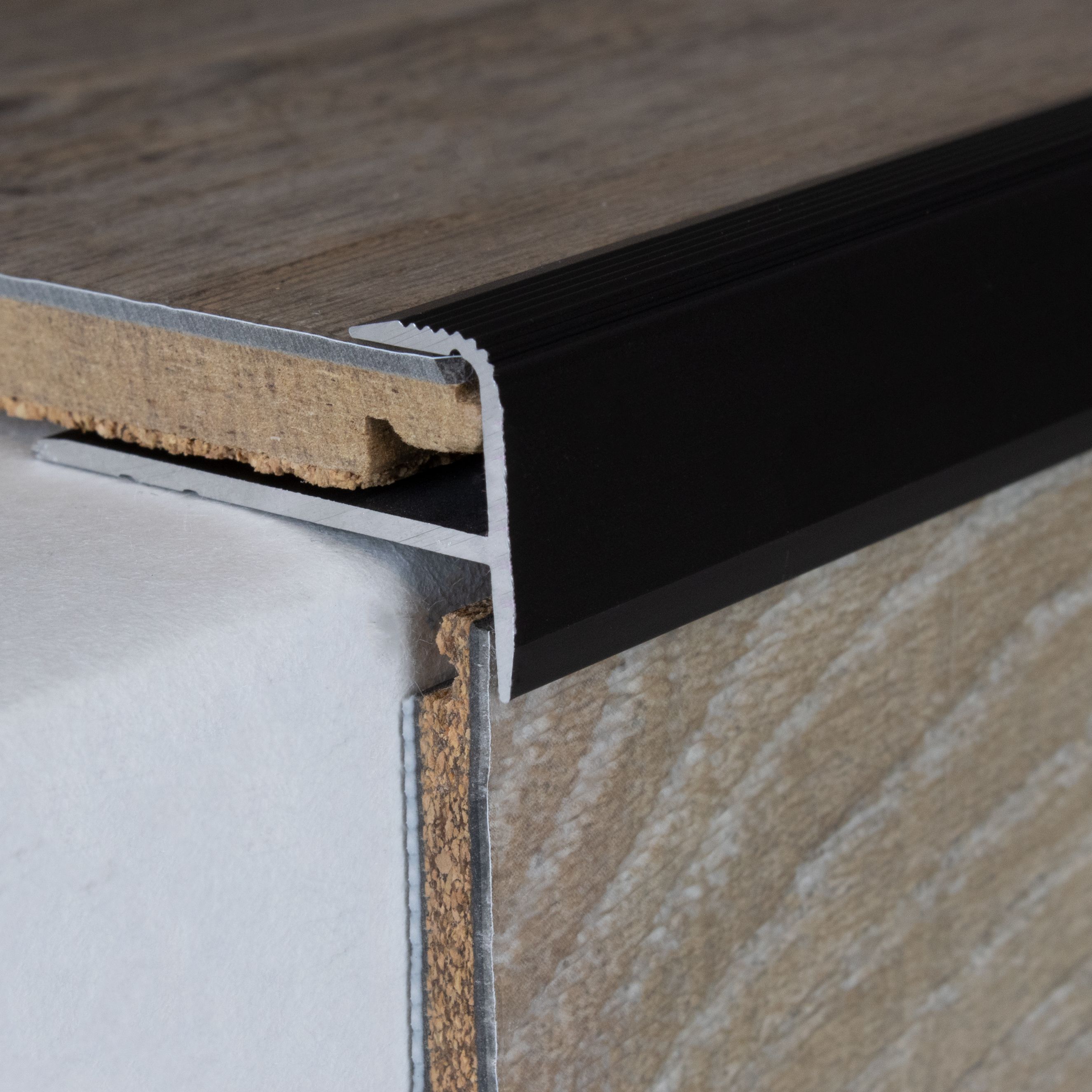 PROVISTON Abschlussprofil Höhe 15.5 mm Breite 34 mm Einfasshöhe 8.5 mm Einfassprofil Aluminium