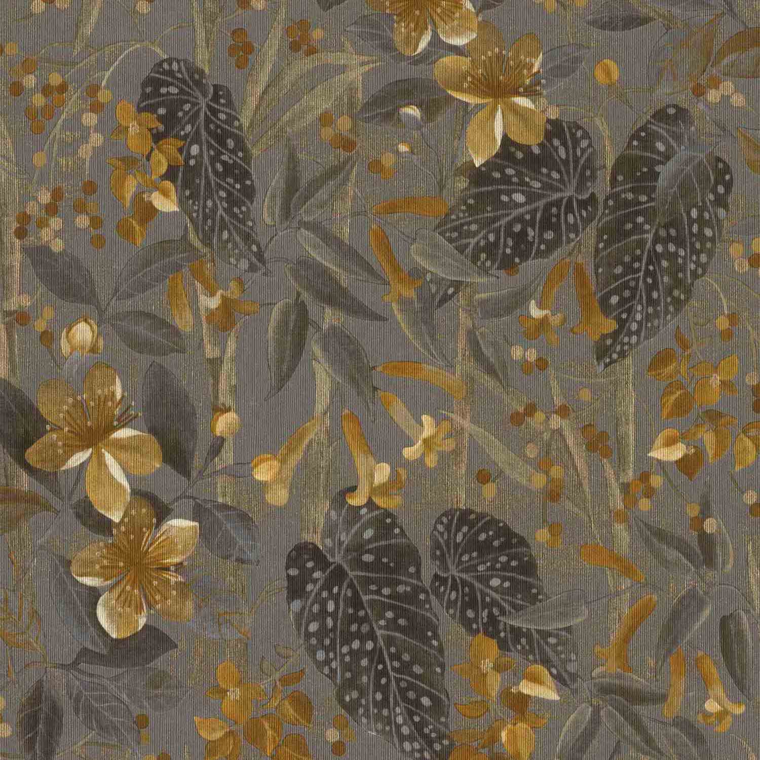 Rasch | Curiosity | 538229 | Vliestapete | Botanisch | 0.53 x 10.05 m | Grau | Creme | Braun