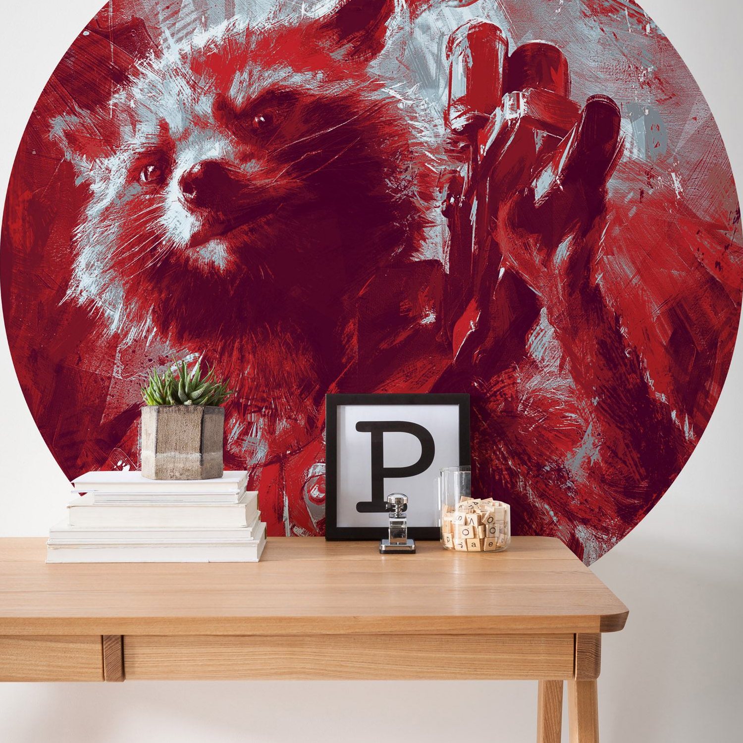 Komar Fototapete Marvel Rocket Raccoon 125 x 125 cm Vlies Selbstklebend Avengers Guardians Galaxy