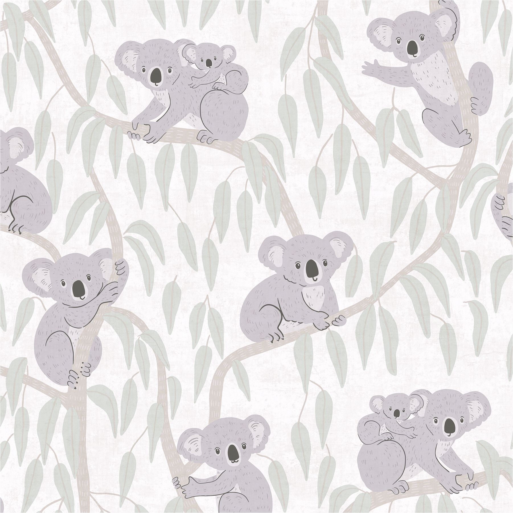Vliestapete 771341 Beige Creme Muster Motive Tapete Kinderzimmer Lilly & Luis Koala A.S. Création