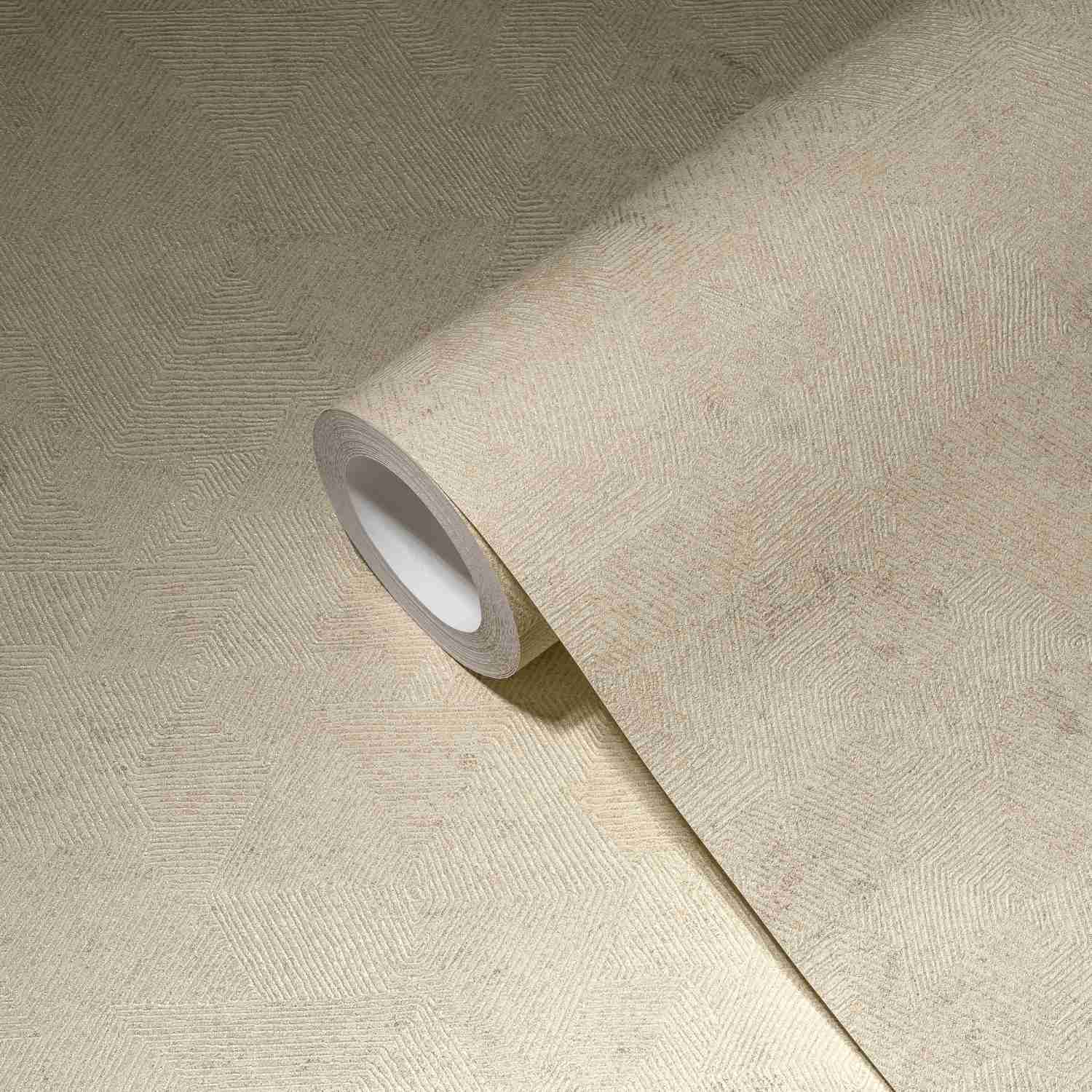 A.S. Creation | MY HOME. MY SPA. | 386982 | Vliestapete | Geometrisch | 0.53 x 10.05 m | Beige