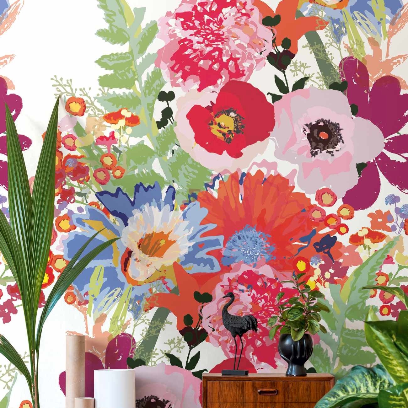 A.S. Creation Fototapete The Wall II 392071 Ein Motiv pro Rolle Blumenoptik Bunt