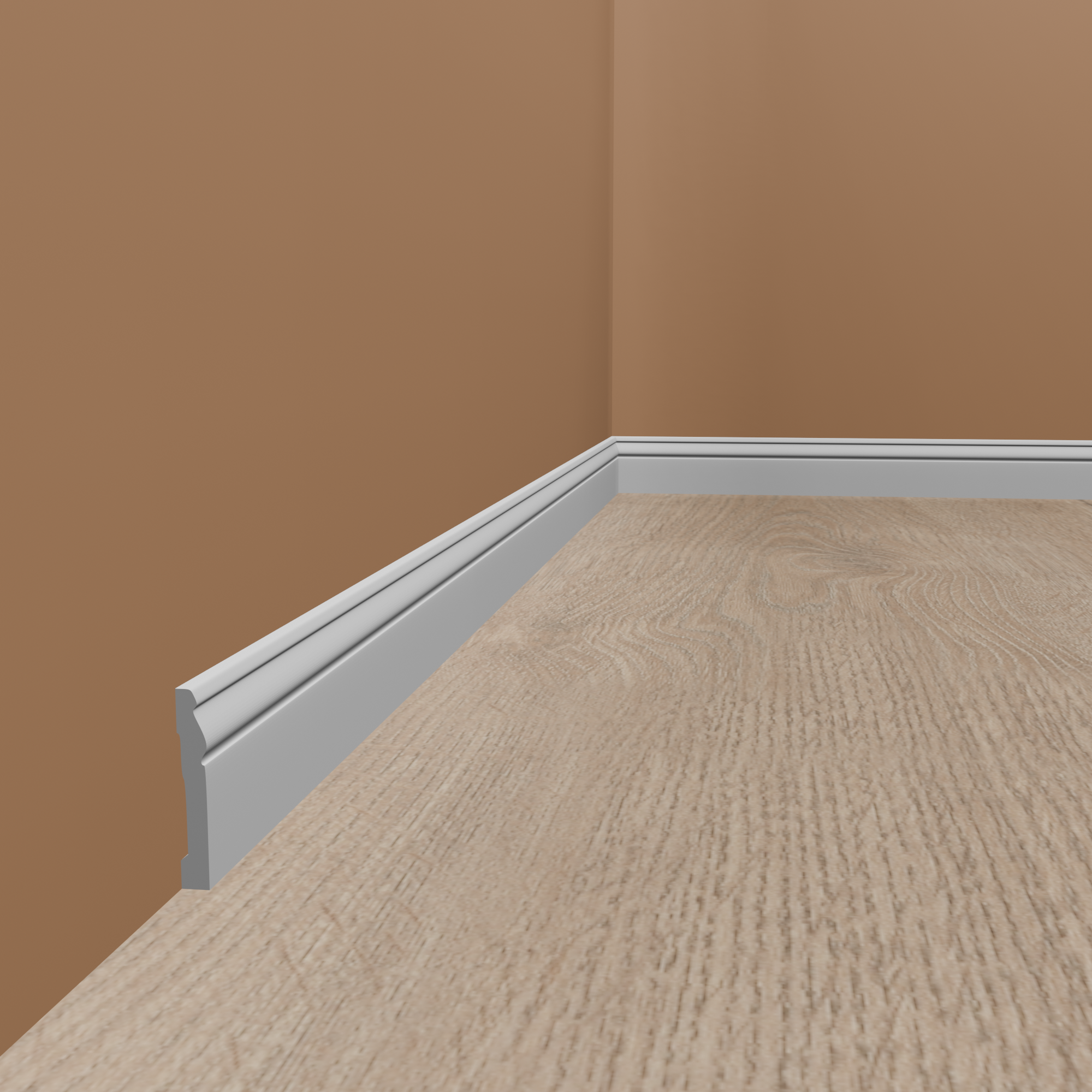 PROVISTON | Sockelleiste "NE095P" | 15 x 120 x 2000 mm | Satin Weiß | Fußleiste | Wohndekoration