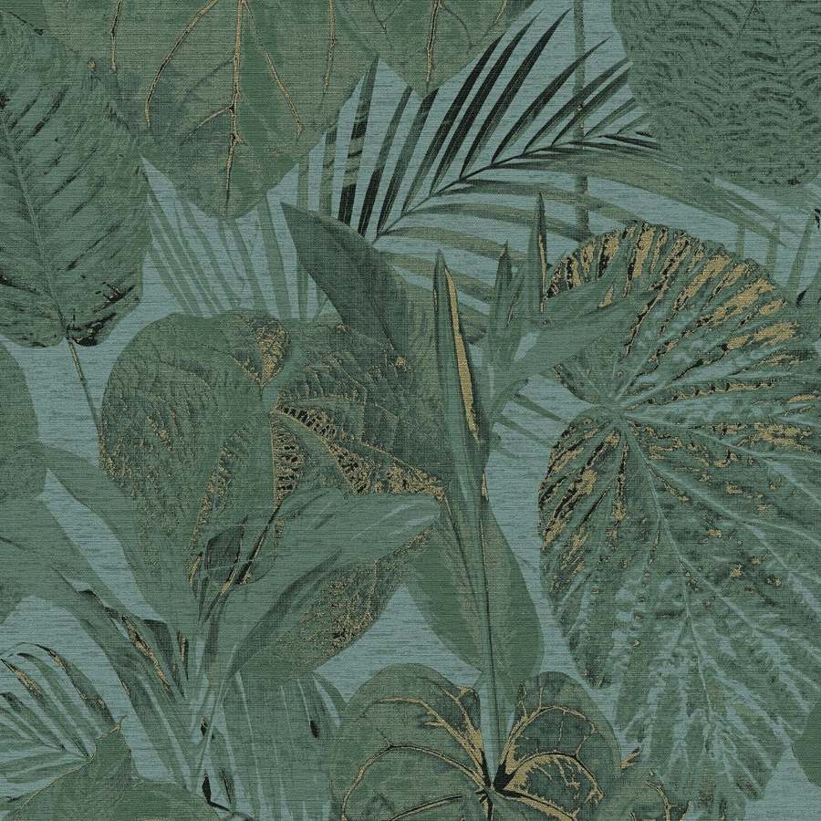 A.S. Creation | Famous Garden | 393553 | Vliestapete | Botanisch | 10.05 x 0.53 m | Türkis