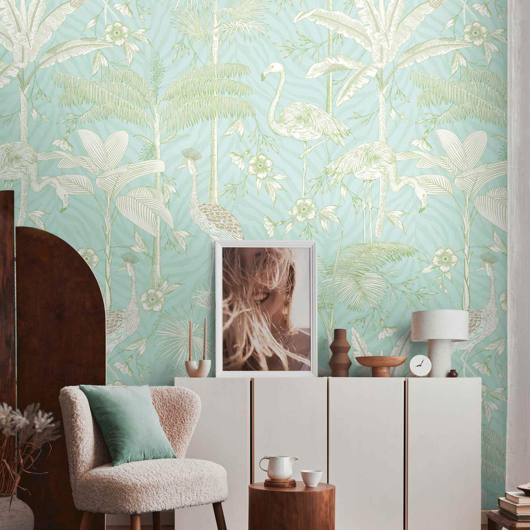 A.S. Creation Fototapete The Wall II 392061 Ein Motiv pro Rolle Naturoptik Türkis