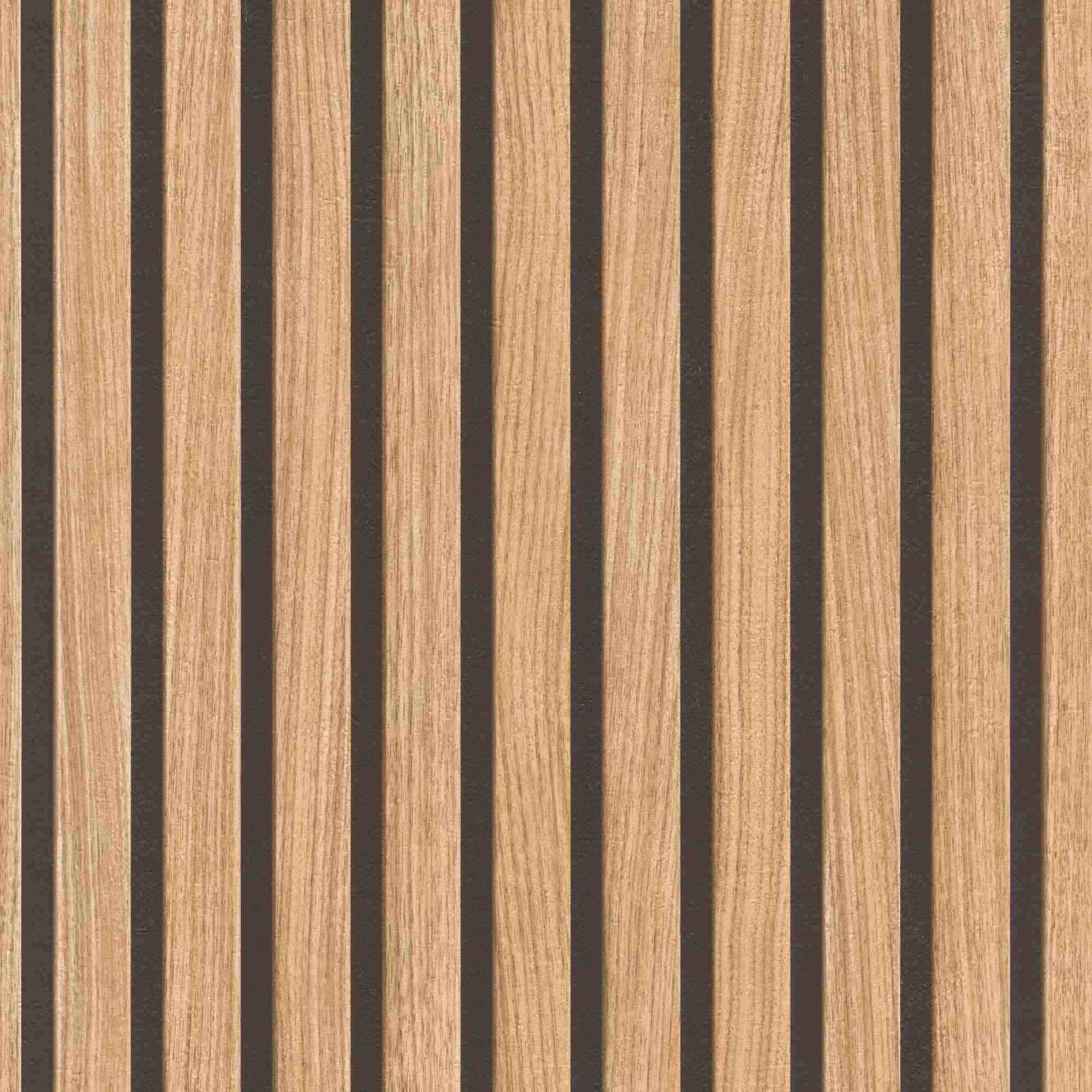 Rasch | Selection | 278408 | Papiertapete | Holzpaneele | Lamellen | 0.53 x 10.05 m | Beige
