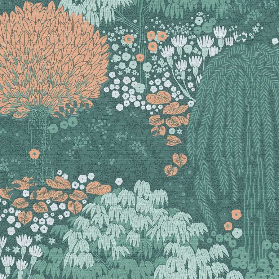 A.S. Creation | Famous Garden | 393503 | Vliestapete | Bäume & Blätter | 10.05 x 0.53 m | Türkis