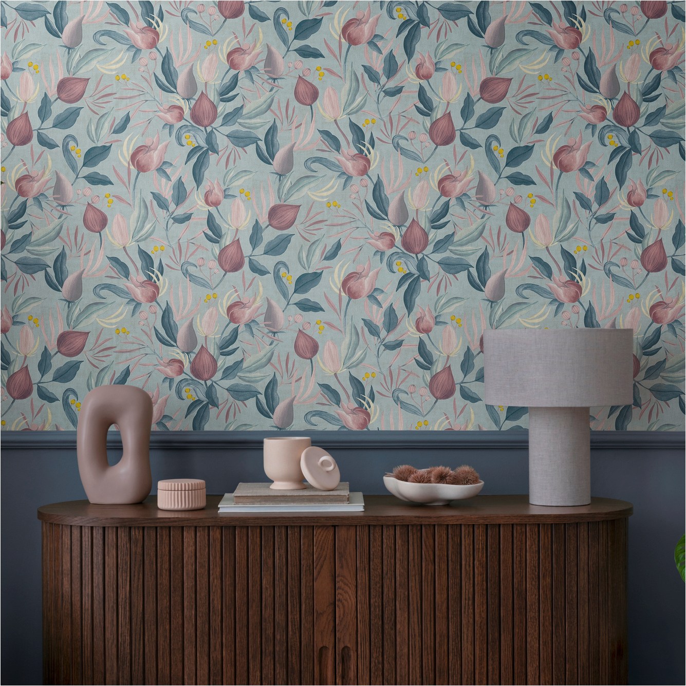 Vliestapete 790621 Blau Floral Blätter CosmoLiving by Cosmopolitan A.S. Creation