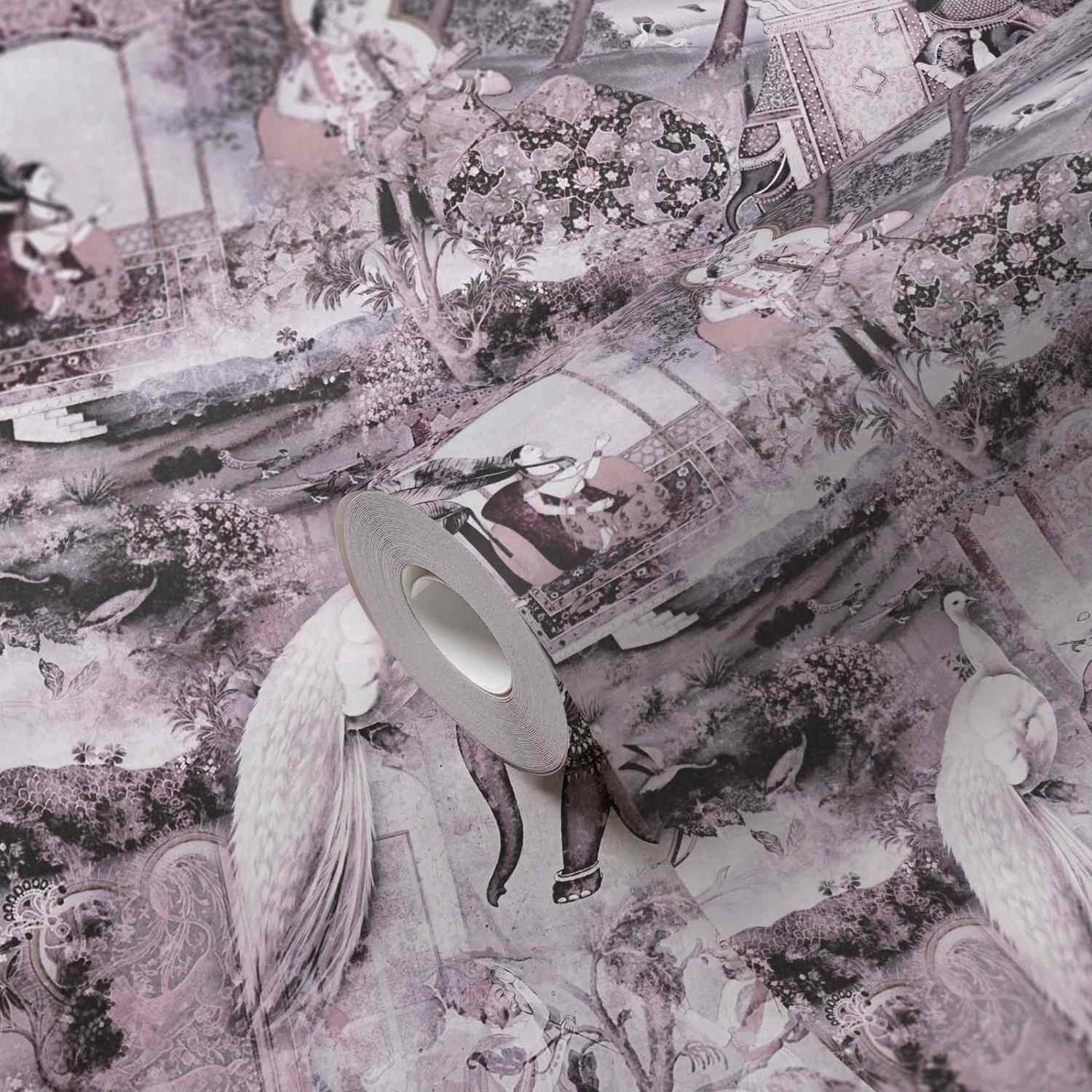 A.S. Creation | Dream Flowery | 381731 | Vliestapete | Vintage | 0.53 x 10.05 m | Weiß | Rosa | Lila