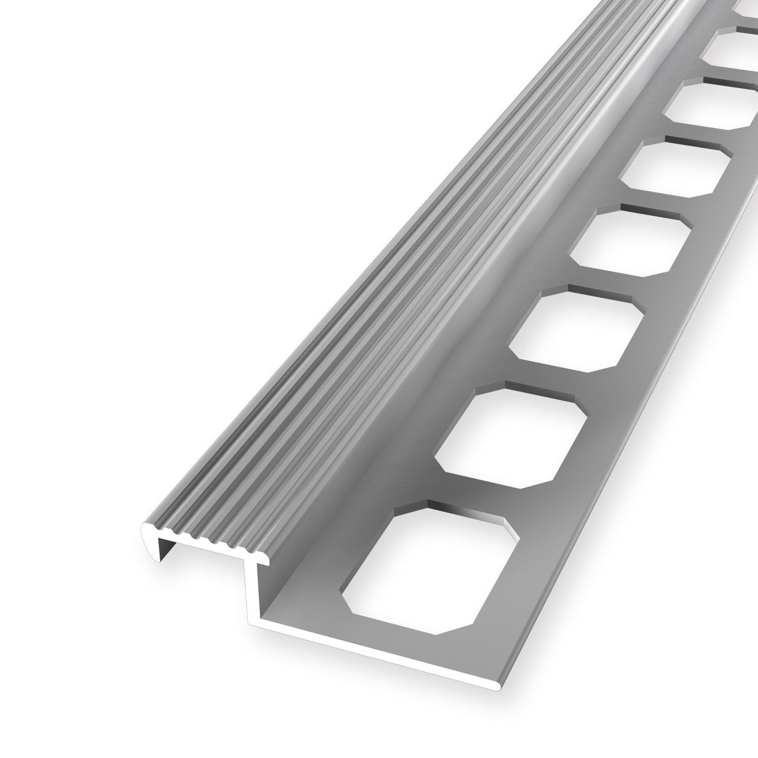 Treppenkantenleiste 9 x 20 x 2500 mm Einfasshöhe 9 mm Fliesenprofil Aluminium Gestanzt Küberit
