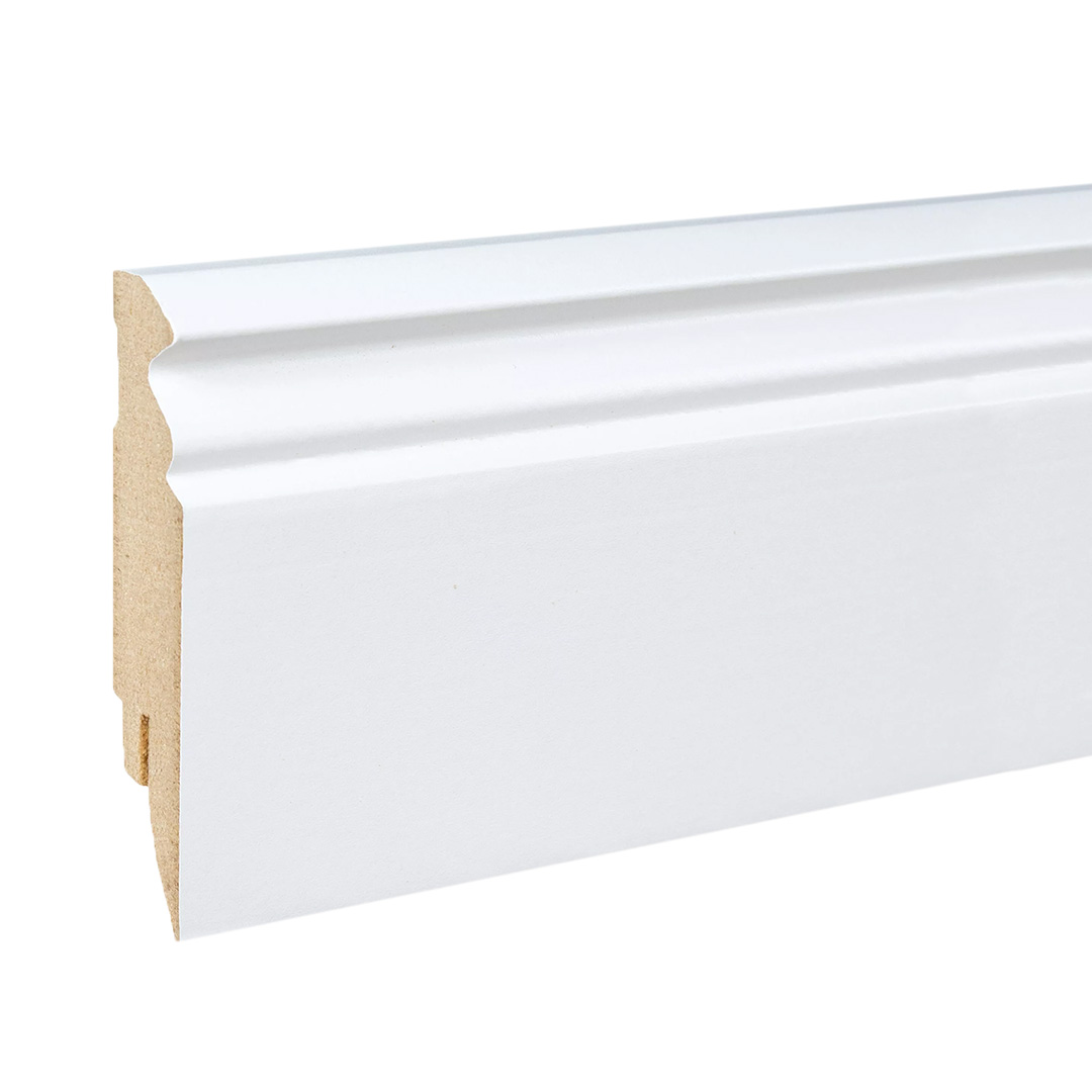 Kosche | Fußleiste Bergamo-3 | MDF | 72999 | 16 x 80 x 2500 mm | Weiß | Foliert | Hamburger Profil
