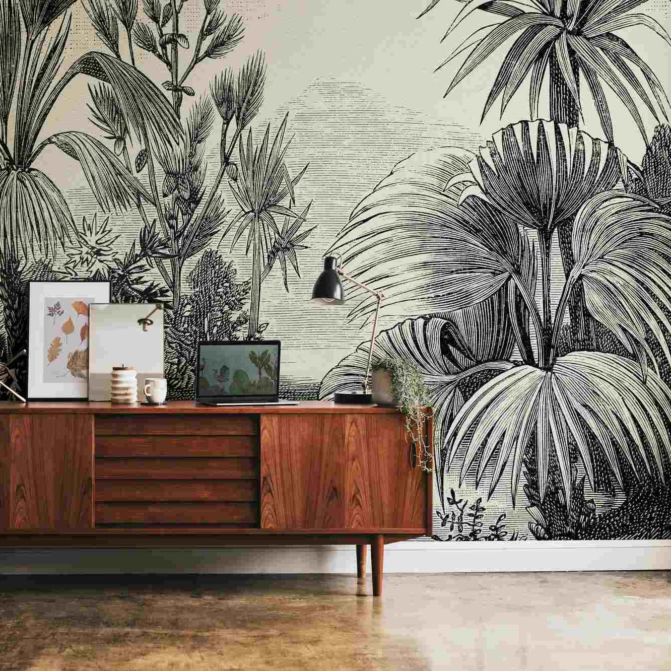 A.S. Creation Fototapete The Wall 382351 Ein Motiv pro Rolle Dschungel Grau