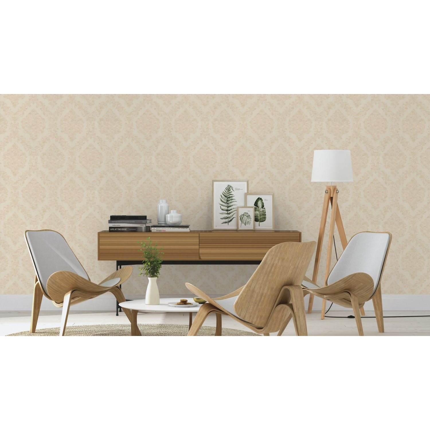 Rasch | Saphira | 421118 | Vliestapete | Barock | 0.53 x 10.05 m | Beige