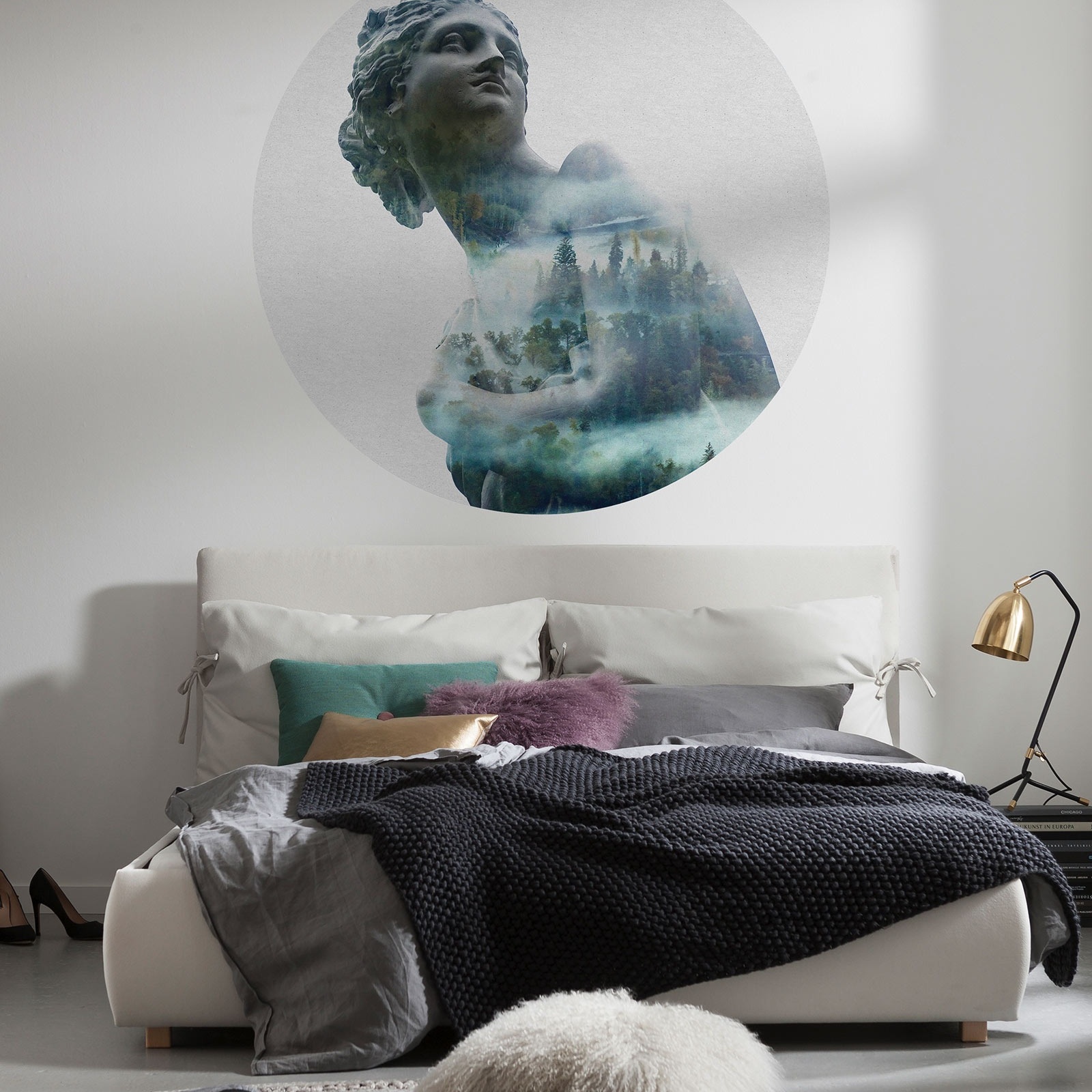 Komar Fototapete Disney Dot Gaia 125 x 125 cm Wandtattoo Vlies Selbstklebend Gaia Skulptur Wald