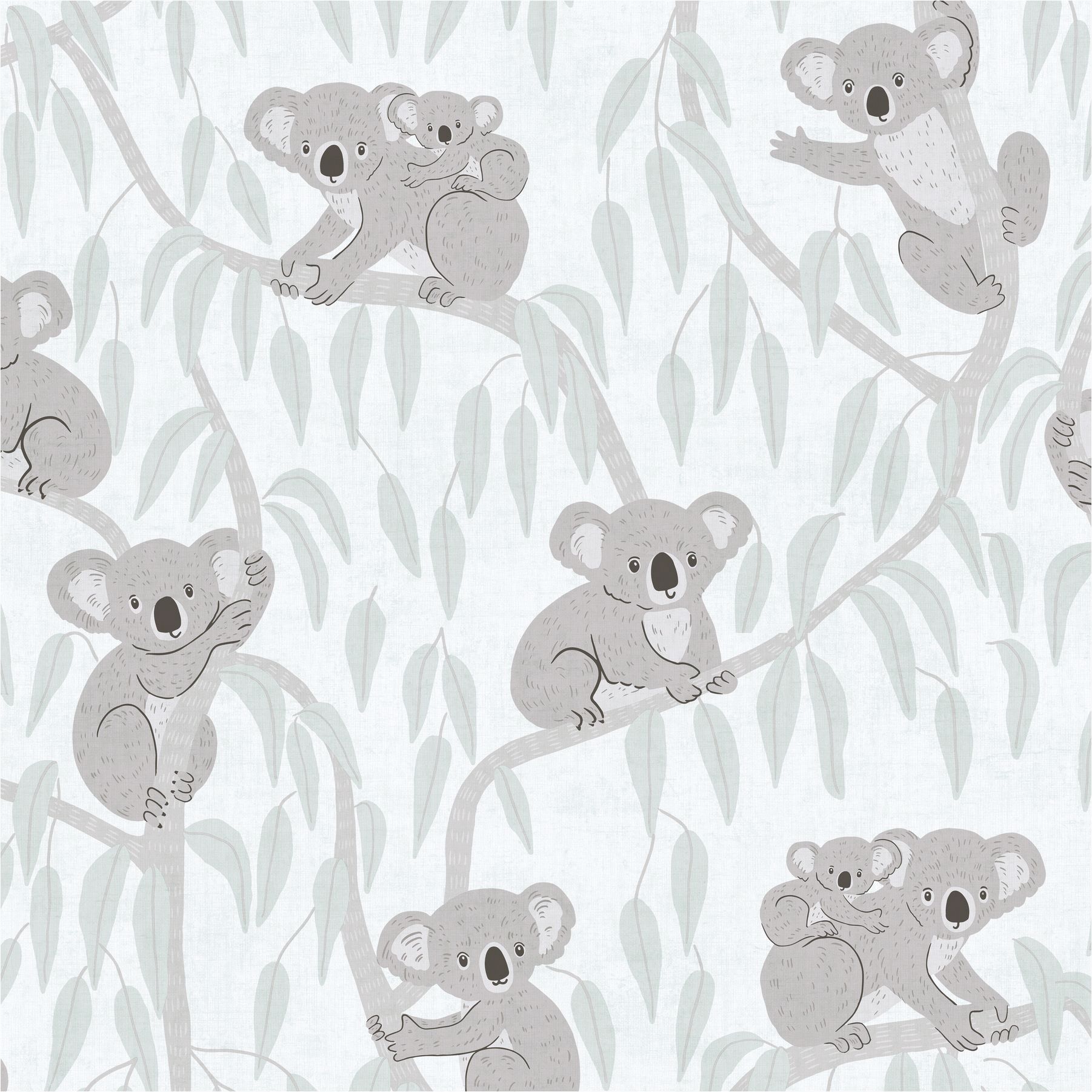 Vliestapete 771342 Braun Grau Muster Motive Tapete Kinderzimmer Lilly & Luis Koala A.S. Création