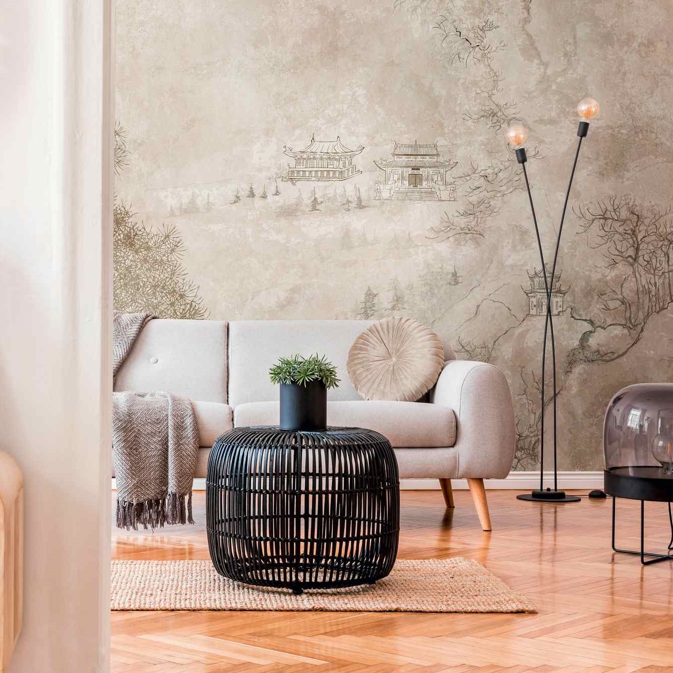 A.S. Creation Fototapete The Wall 382471 Ein Motiv pro Rolle Japanisch Beige