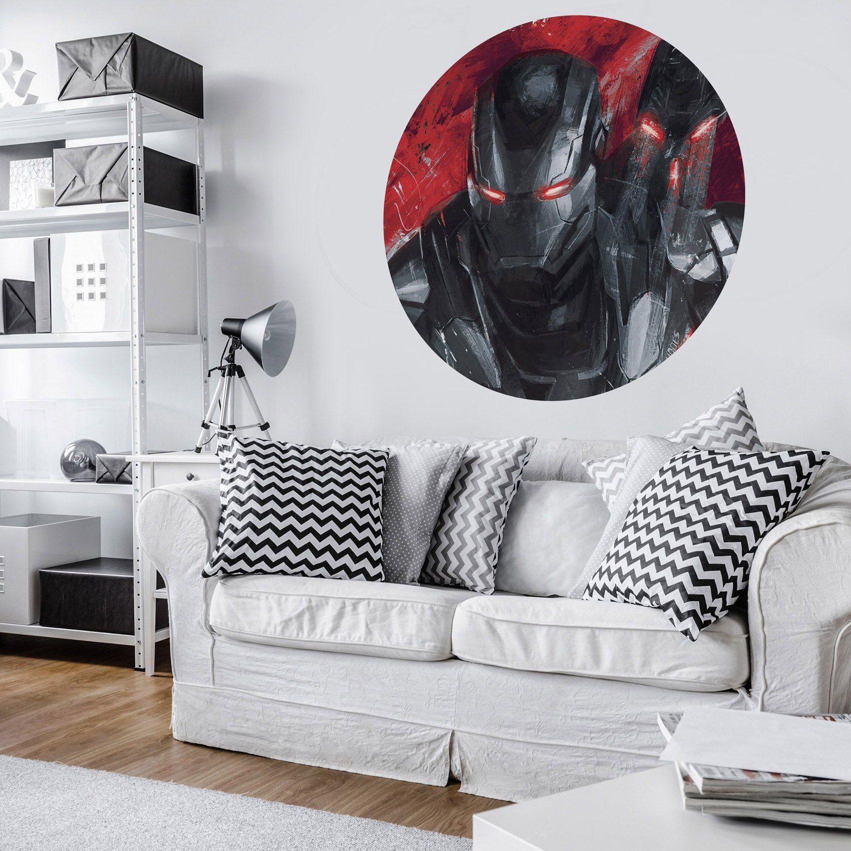 Komar Fototapete Marvel Avengers Painting War-Machine 125 x 125 cm Wandbild Vlies Selbstklebend