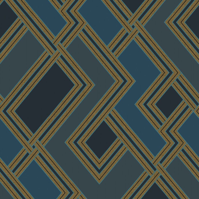 Grandeco | Asperia | 177502 | Vliestapete | Geometrisch | 10.05 x 0.53 m | Blau