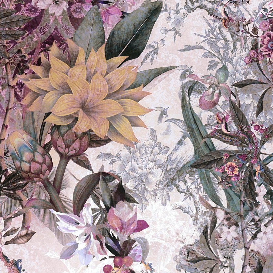 A.S. Creation | Dream Flowery | 381775 | Vliestapete | Blumenoptik | 0.53 x 10.05 m | Weiß | Lila