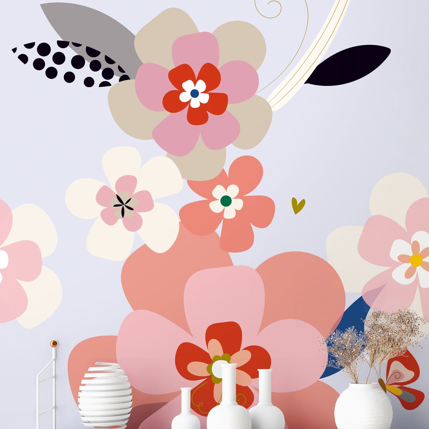 A.S. Creation Fototapete The Wall II 392081 Ein Motiv pro Rolle Blumenoptik Bunt