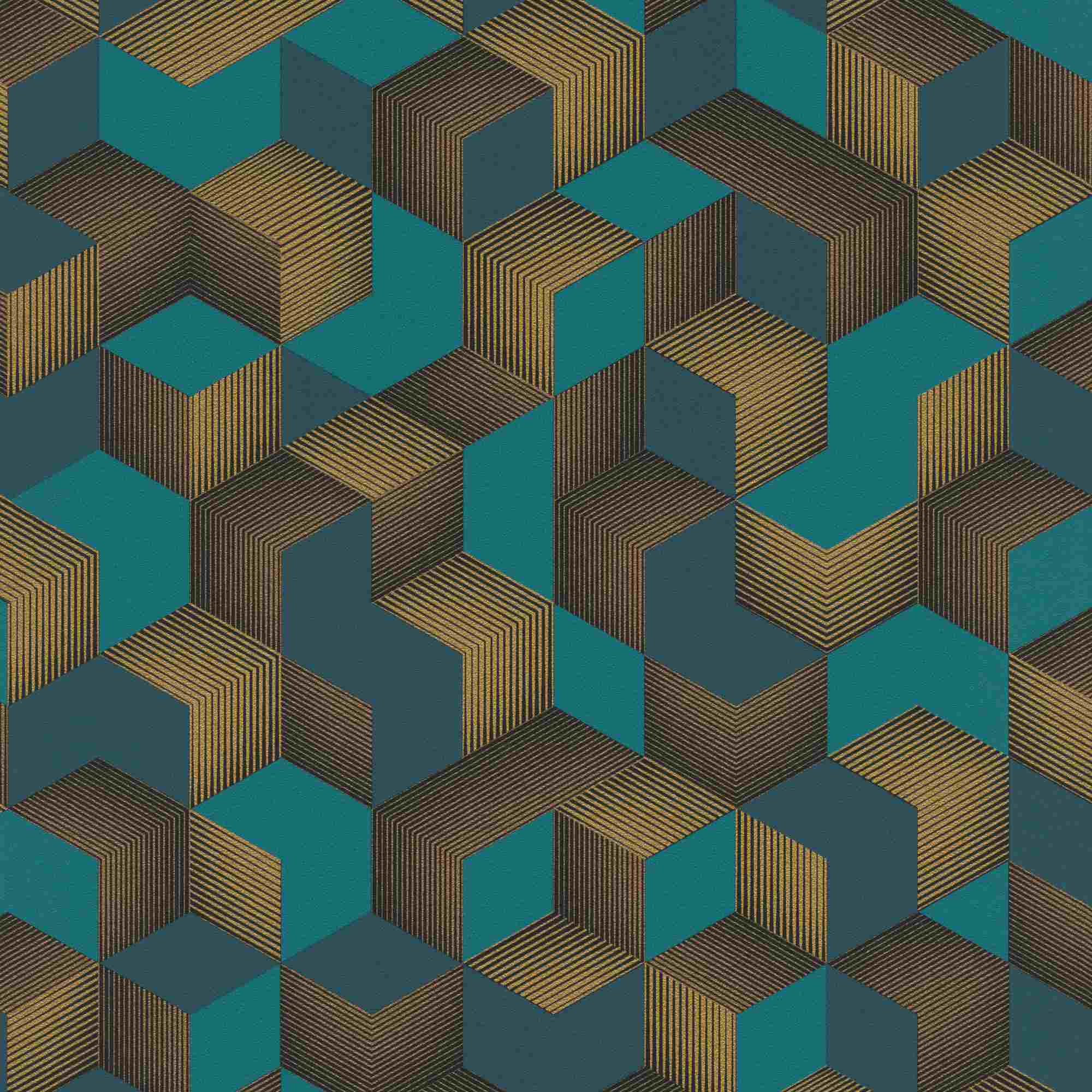 Rasch | Selection | 403909 | Vliestapete | Muster & Motive | 10.05 x 0.53 m | Gold | Schwarz | Blau