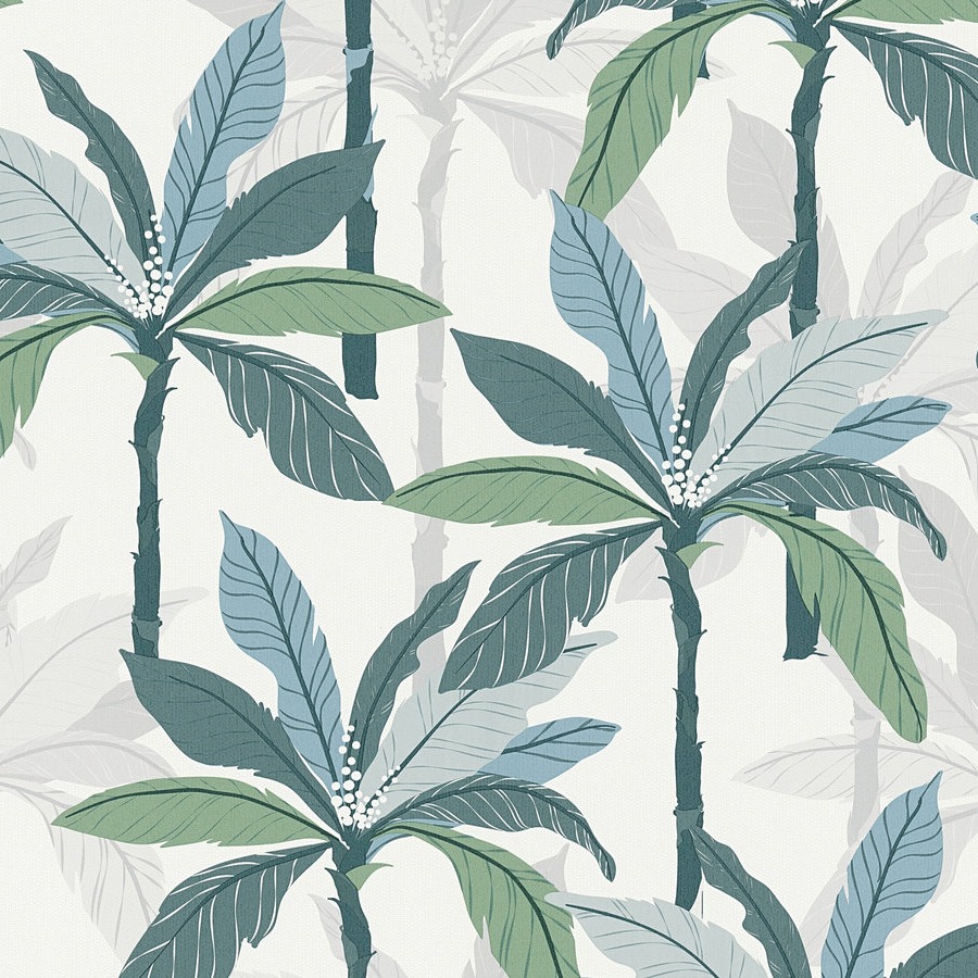 A.S. Creation | Geo Nordic | 375301 | Vliestapete | Naturoptik | 0.53 x 10.05 m | Blau