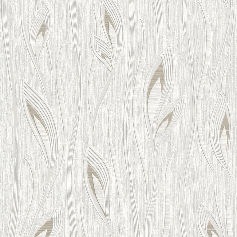 Rasch | Selection | 788501 | Vliestapete | Blumenoptik | 10.05 x 0.53 m | Weiß | Beige