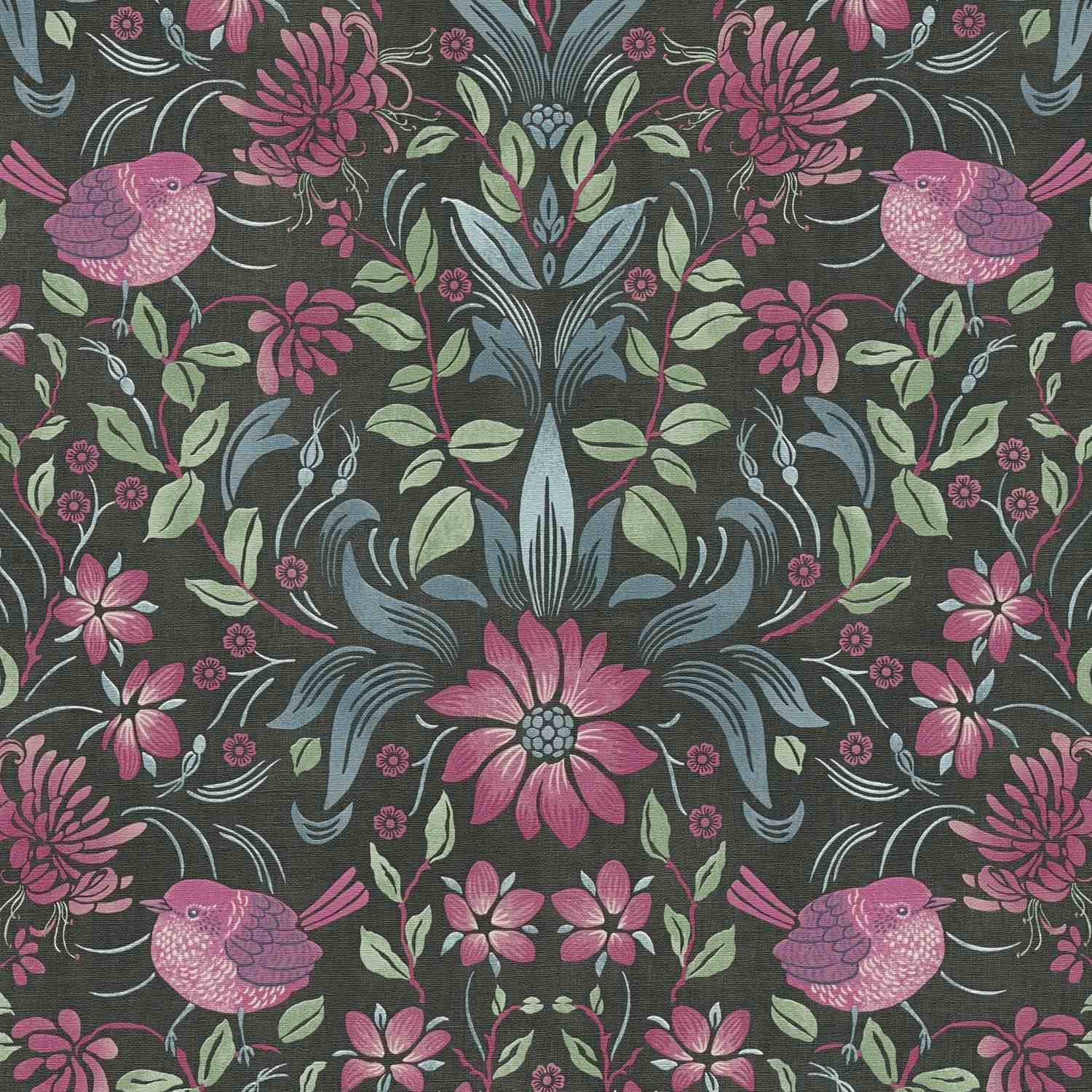 A.S. Creation | Maison Charme | 390751 | Vliestapete | Blumenoptik | 10.05 x 0.53 m | Schwarz