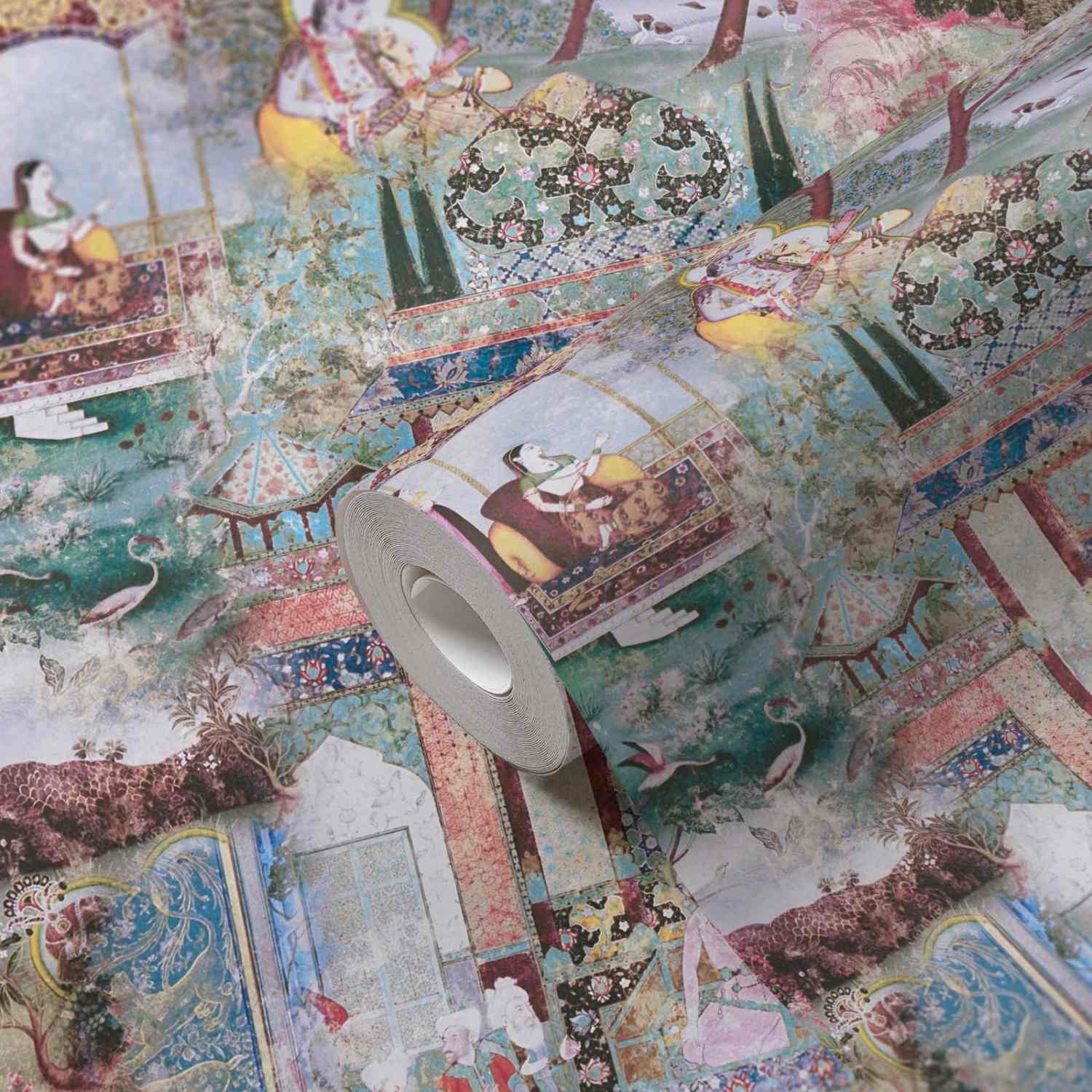 A.S. Creation | Dream Flowery | 381743 | Vliestapete | Vintage | 0.53 x 10.05 m | Blau | Rosa | Grün
