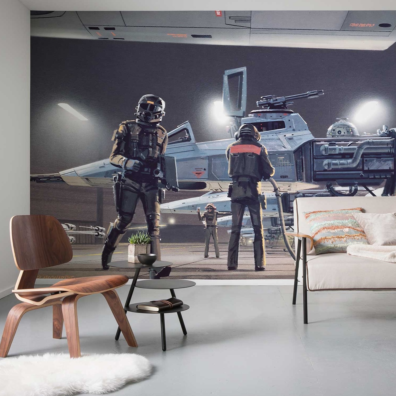 Komar Fototapete Star Wars Yavin Hangar 250 x 500 cm Vlies Yavin Hangar Yavin Raumhafen Jedis