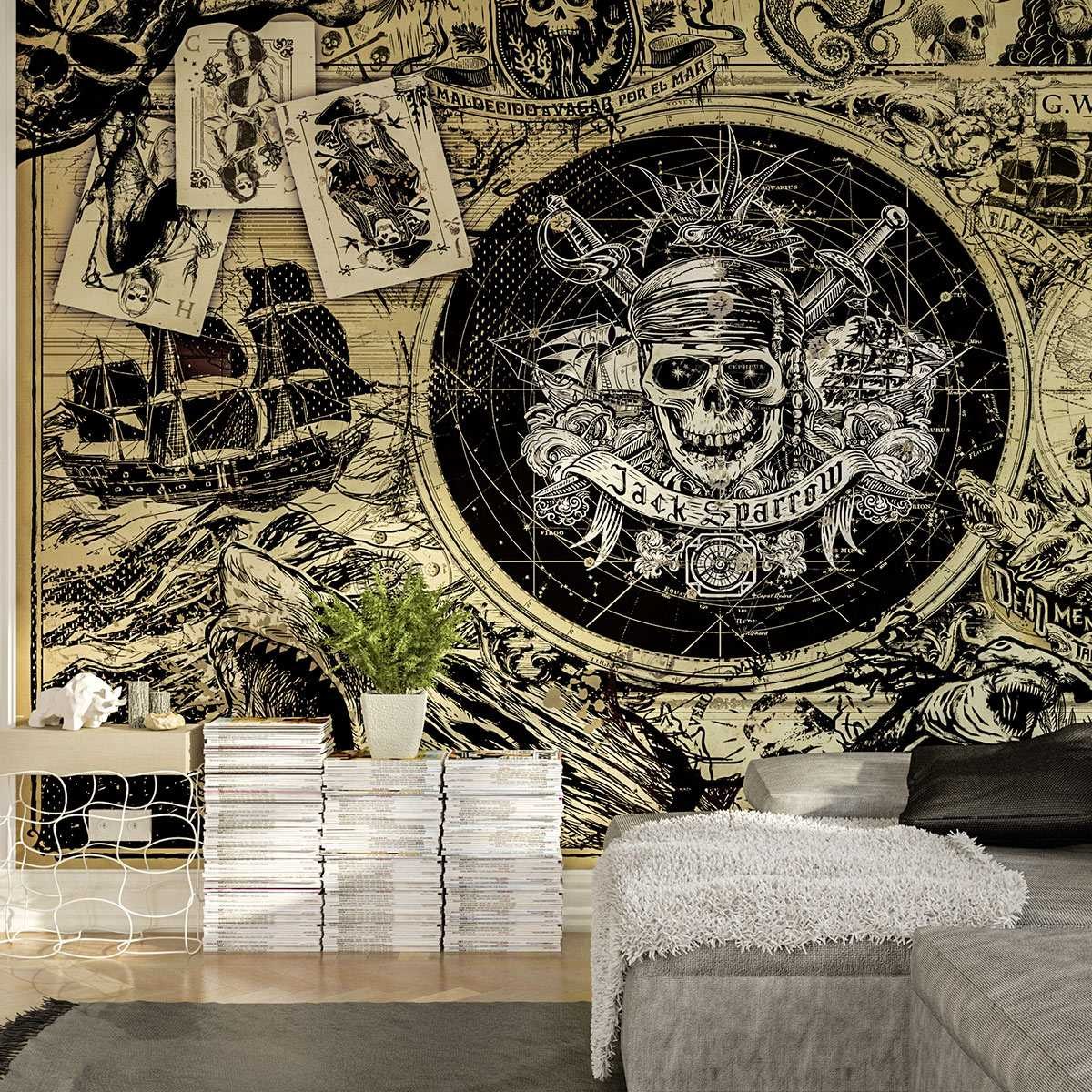 Komar Fototapete Disney Fluch der Karibik 250 x 400 cm Digitaldruck Vlies Piraten Captain Sparrow