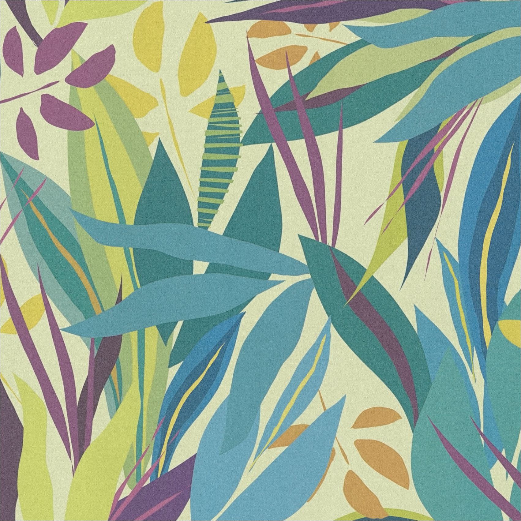 Vliestapete 782092 Mustertapete Blau Grün Muster Motive Floral Anna D Andrea A.S. Création