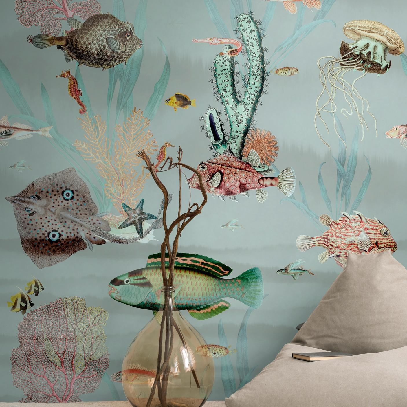 A.S. Creation Fototapete The Wall III 398721 Ein Motiv pro Rolle Tiere Blau Bunt