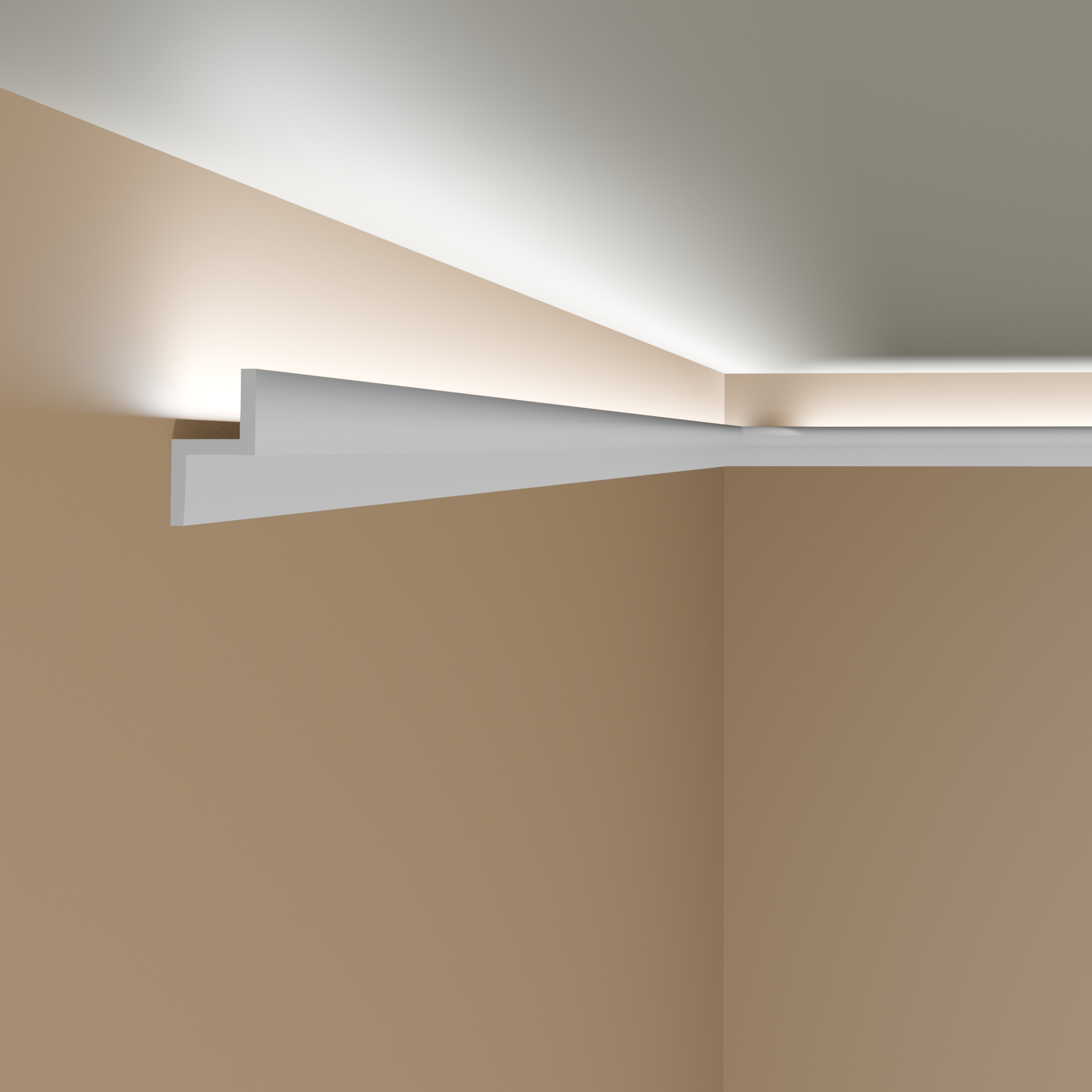 Elite Decor Lichtleiste KH902 Polystyrol 22 x 40 x 2000 mm Weiß Styropor Deckenleiste