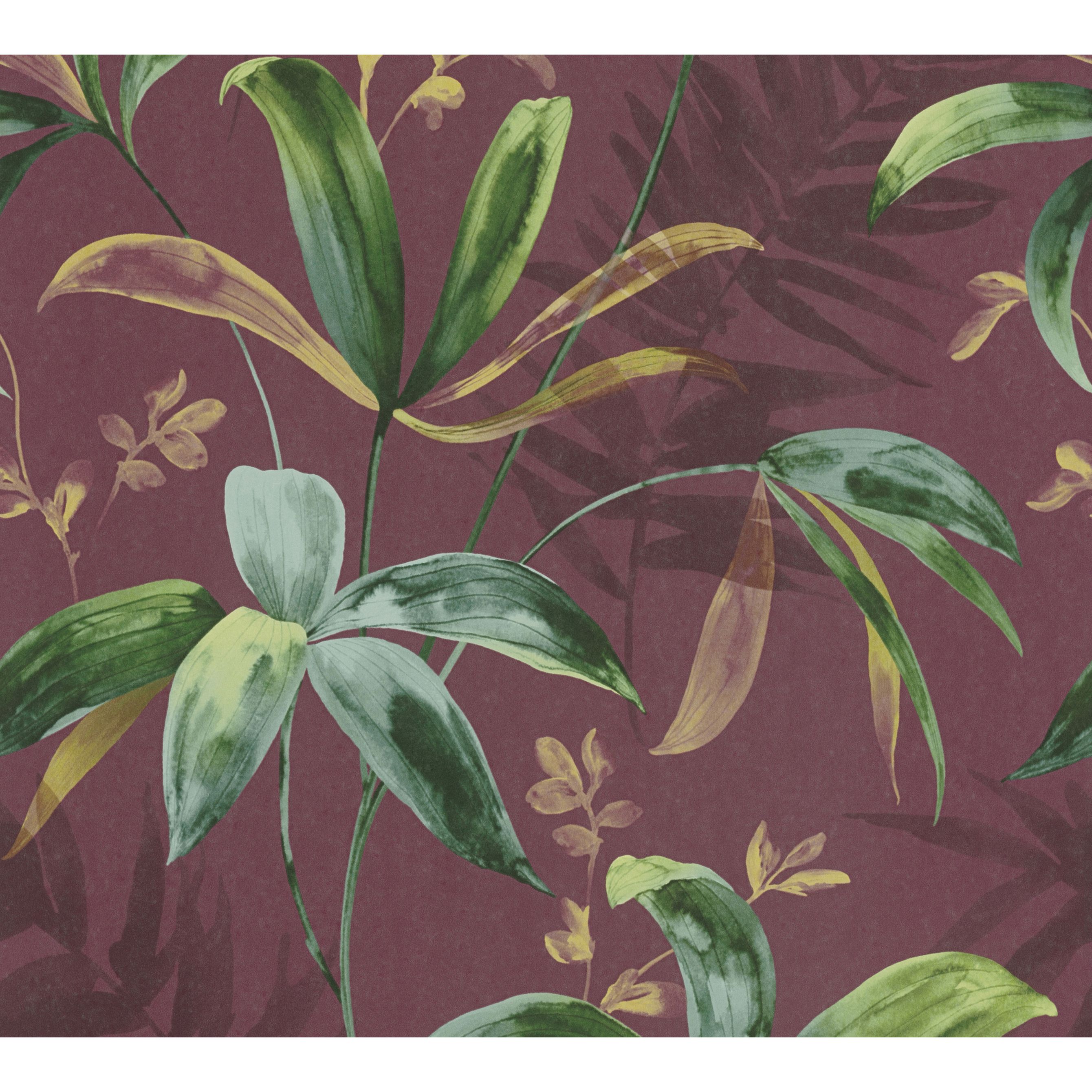 A.S. Creation | Jungle Chic | 377043 | Vliestapete | Naturoptik | 0.53 x 10.05 m | Rot | Gelb | Grün